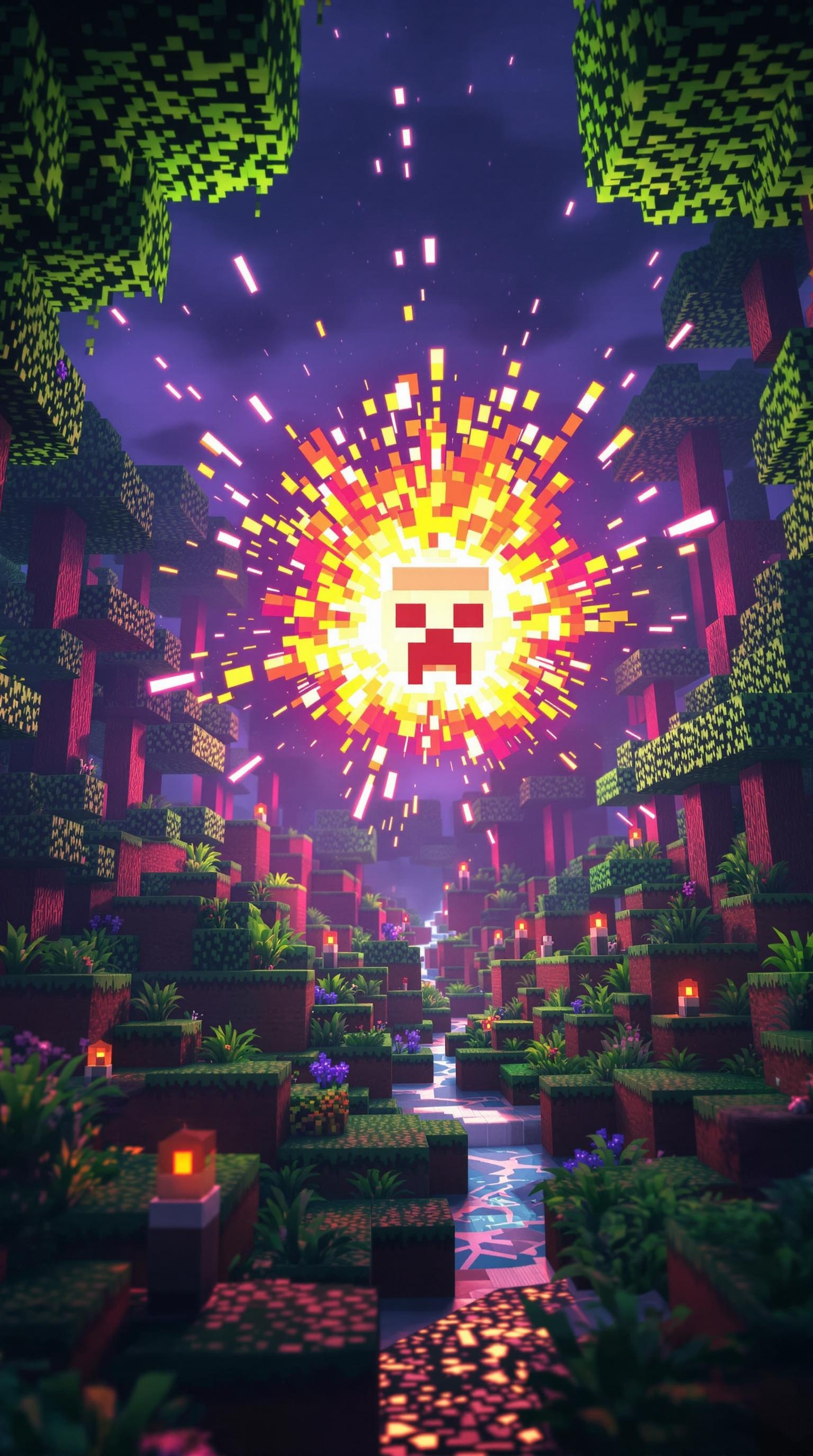 3D Minecraft Creeper Explosion