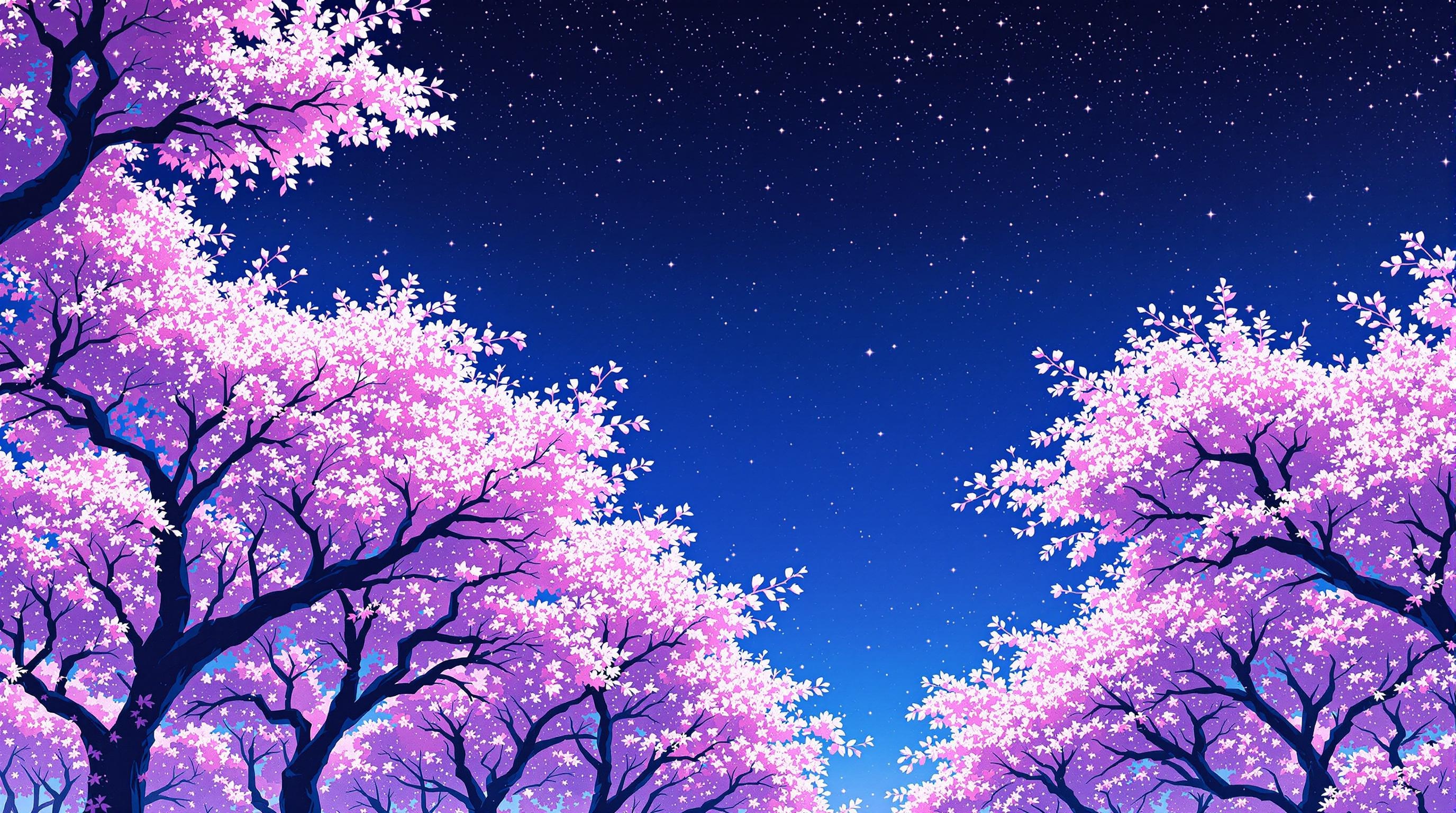 Anime Cherry Blossom Night