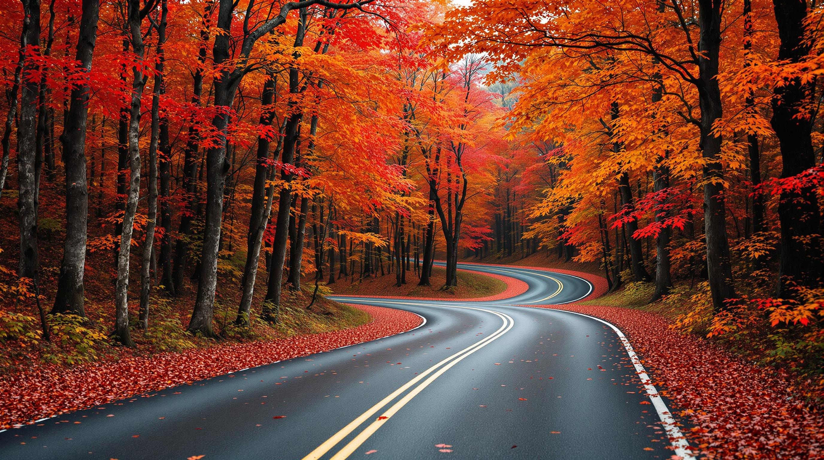 Autumn Forest Road