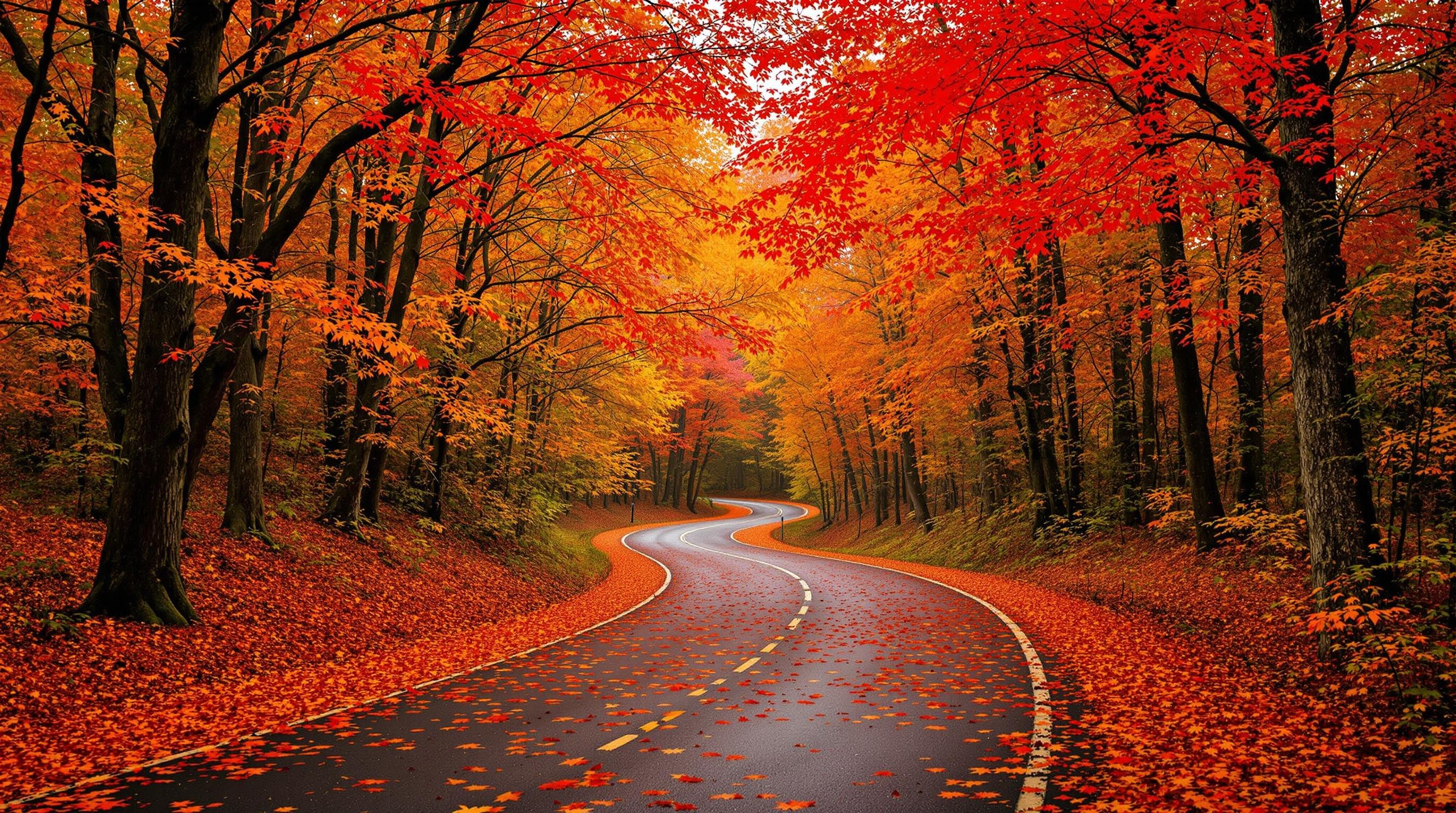 Autumn Forest Road