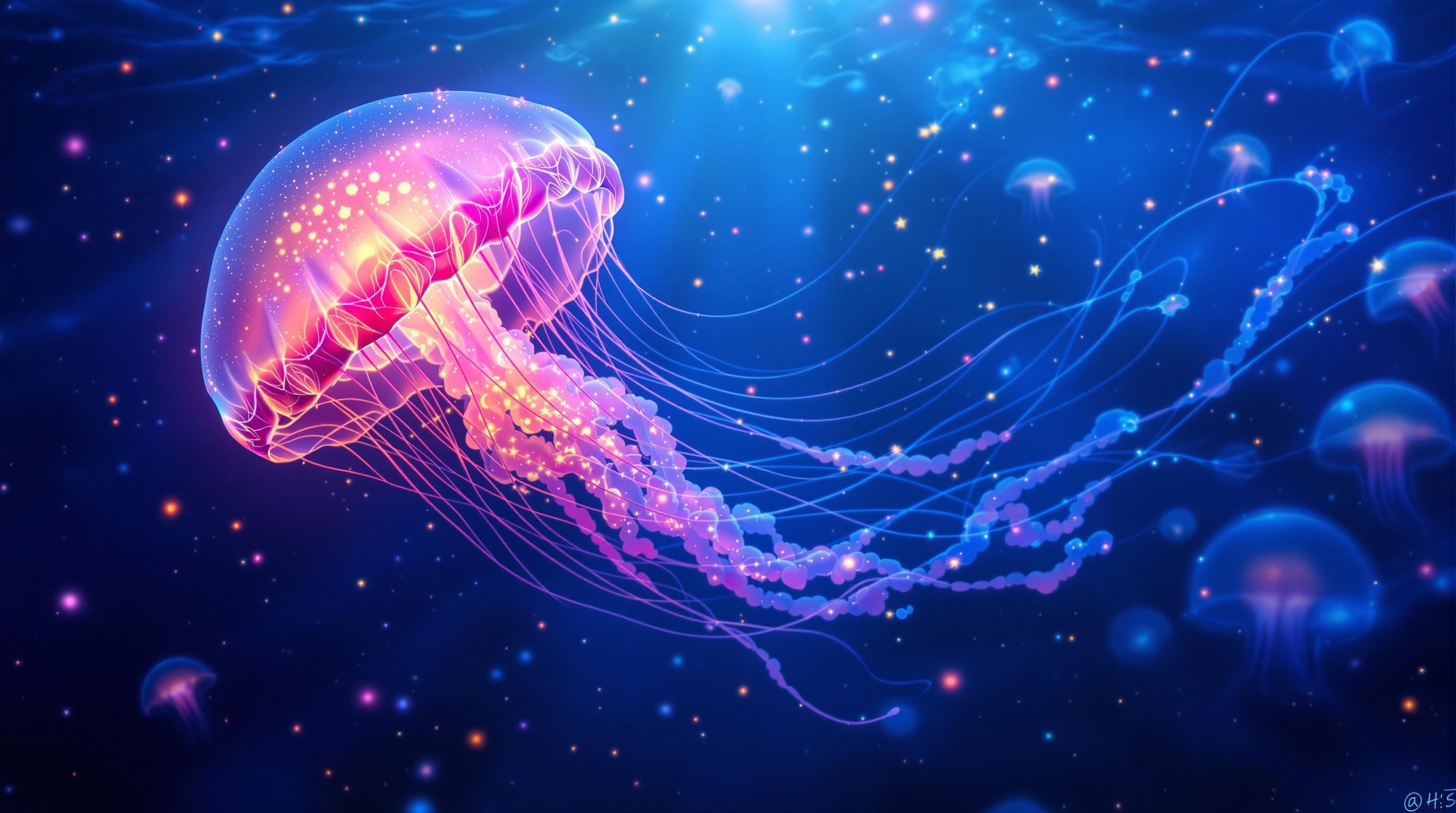 Bioluminescent Jellyfish Glow