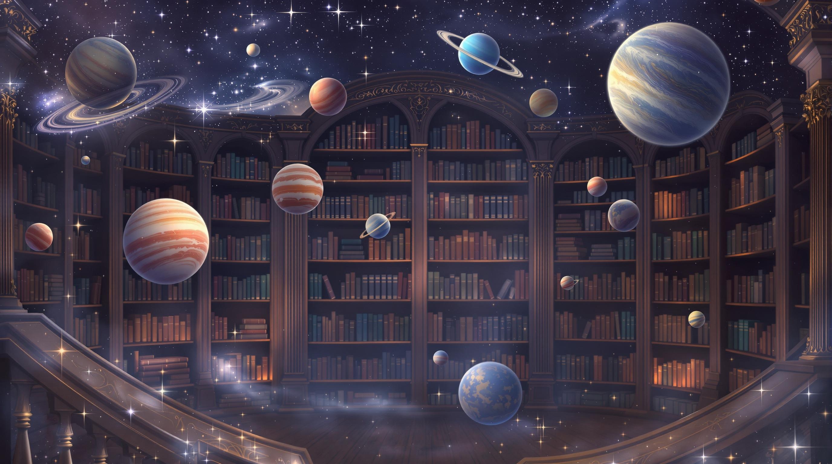 Celestial Library Wallpaper