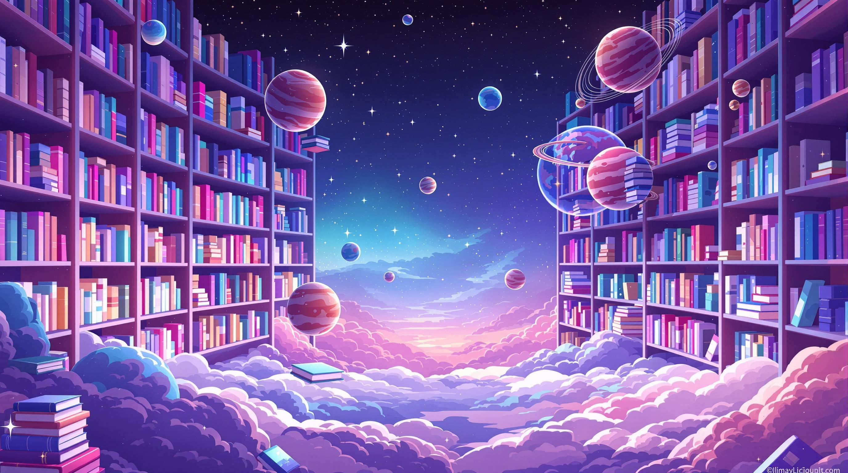 Celestial Library Wallpaper
