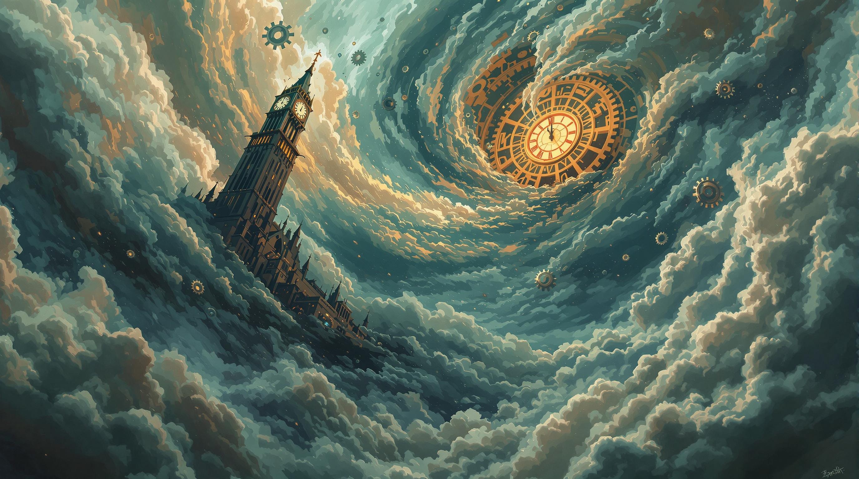 Clocktower Amidst Maelstrom