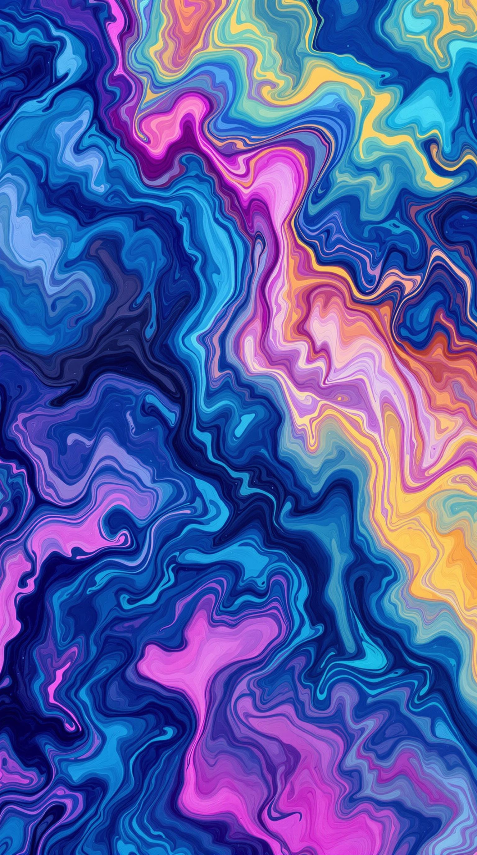 Colorful Fluid Art Waves