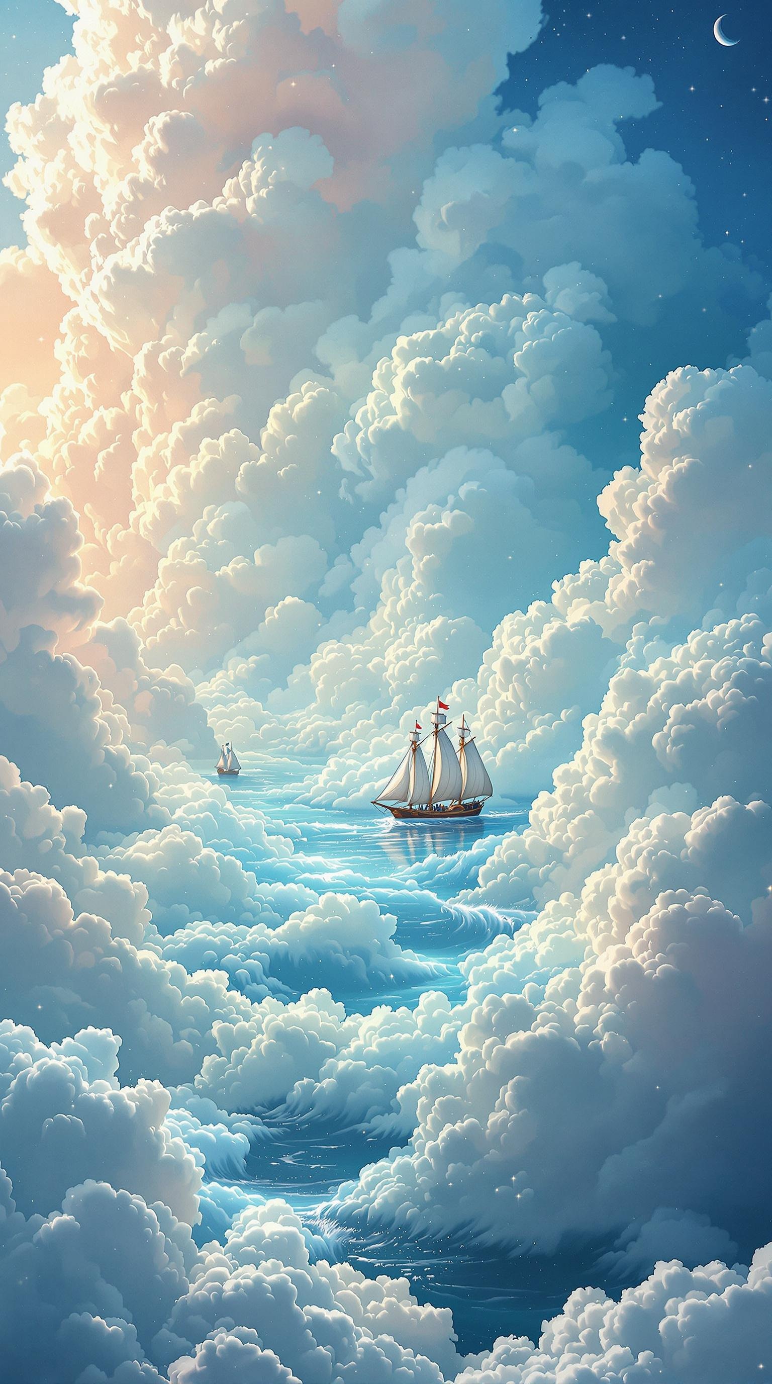 Dreamy Cloud Ocean Sail