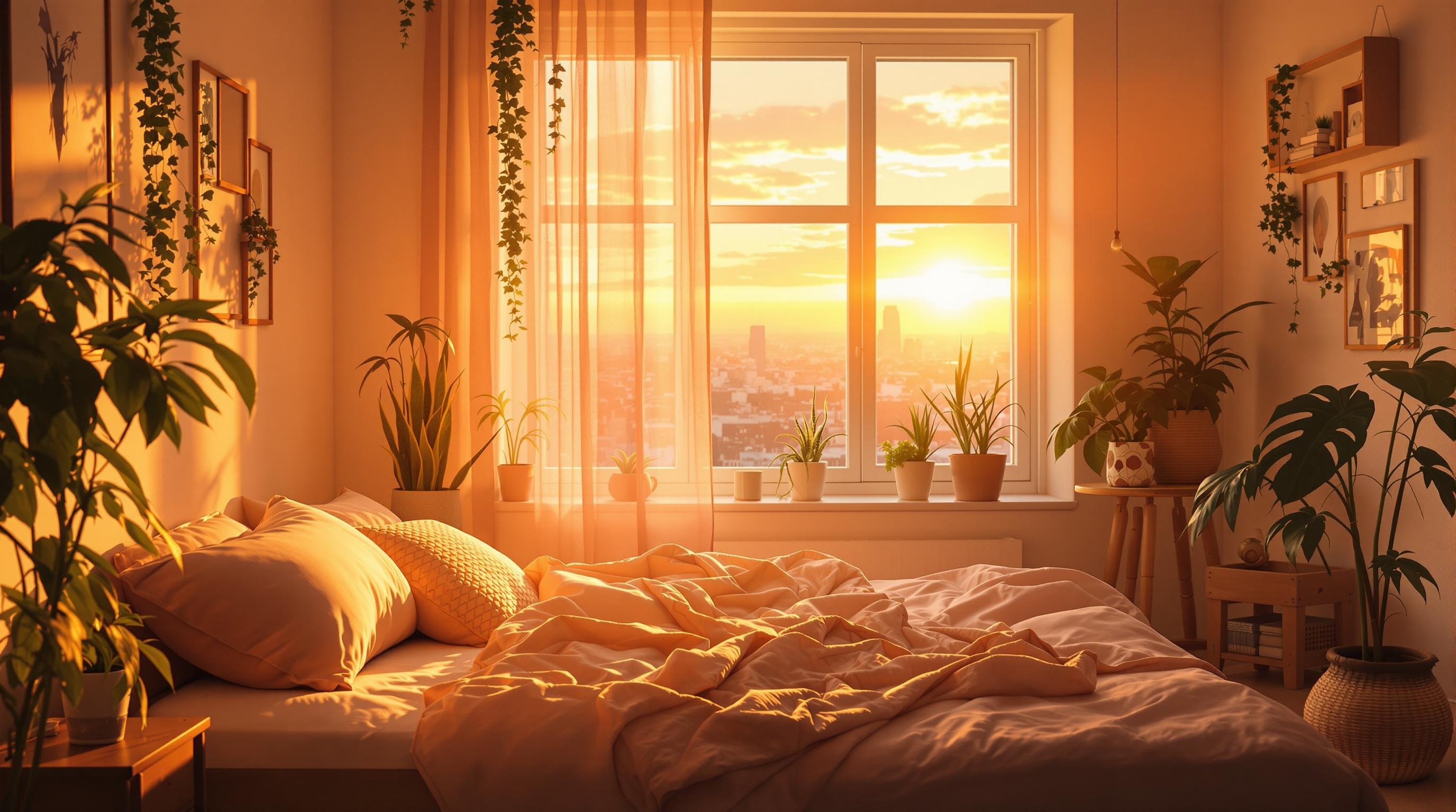 Dreamy Lofi Sunset Bedroom