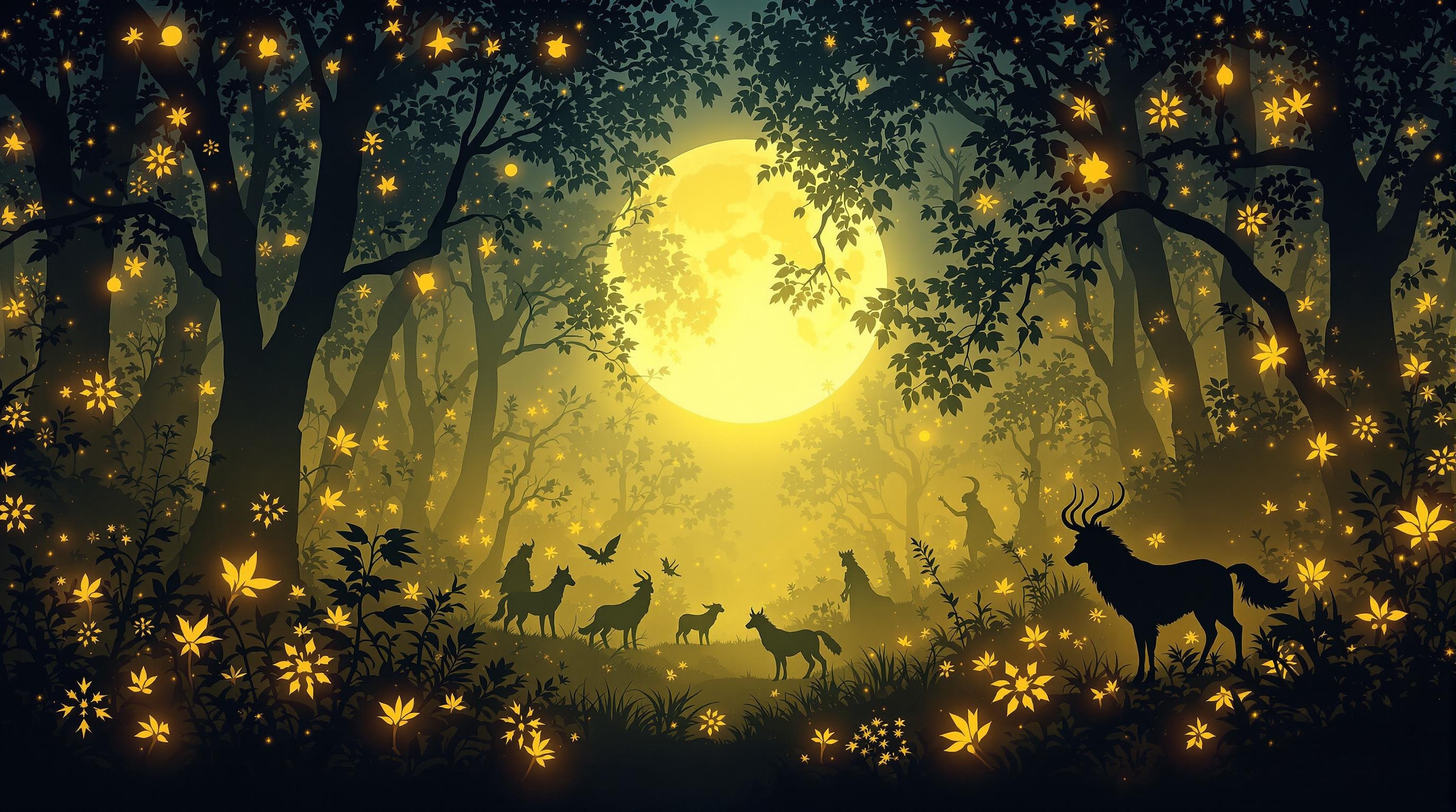 Enchanted Moonlit Forest