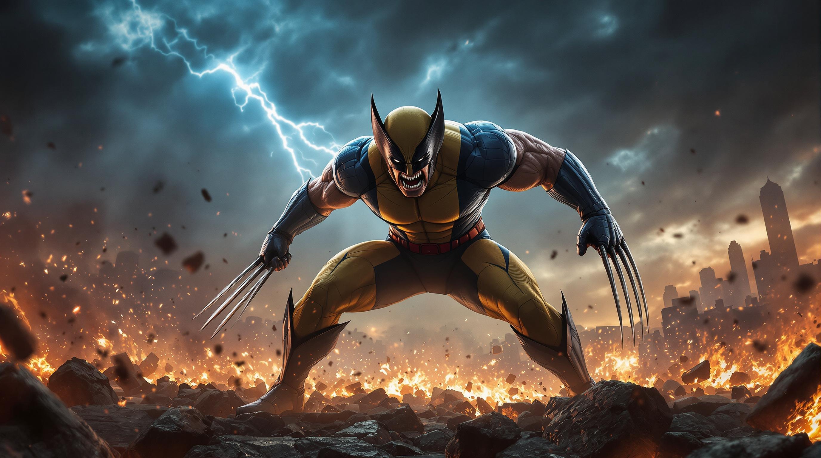 Fierce Wolverine Battle Pose
