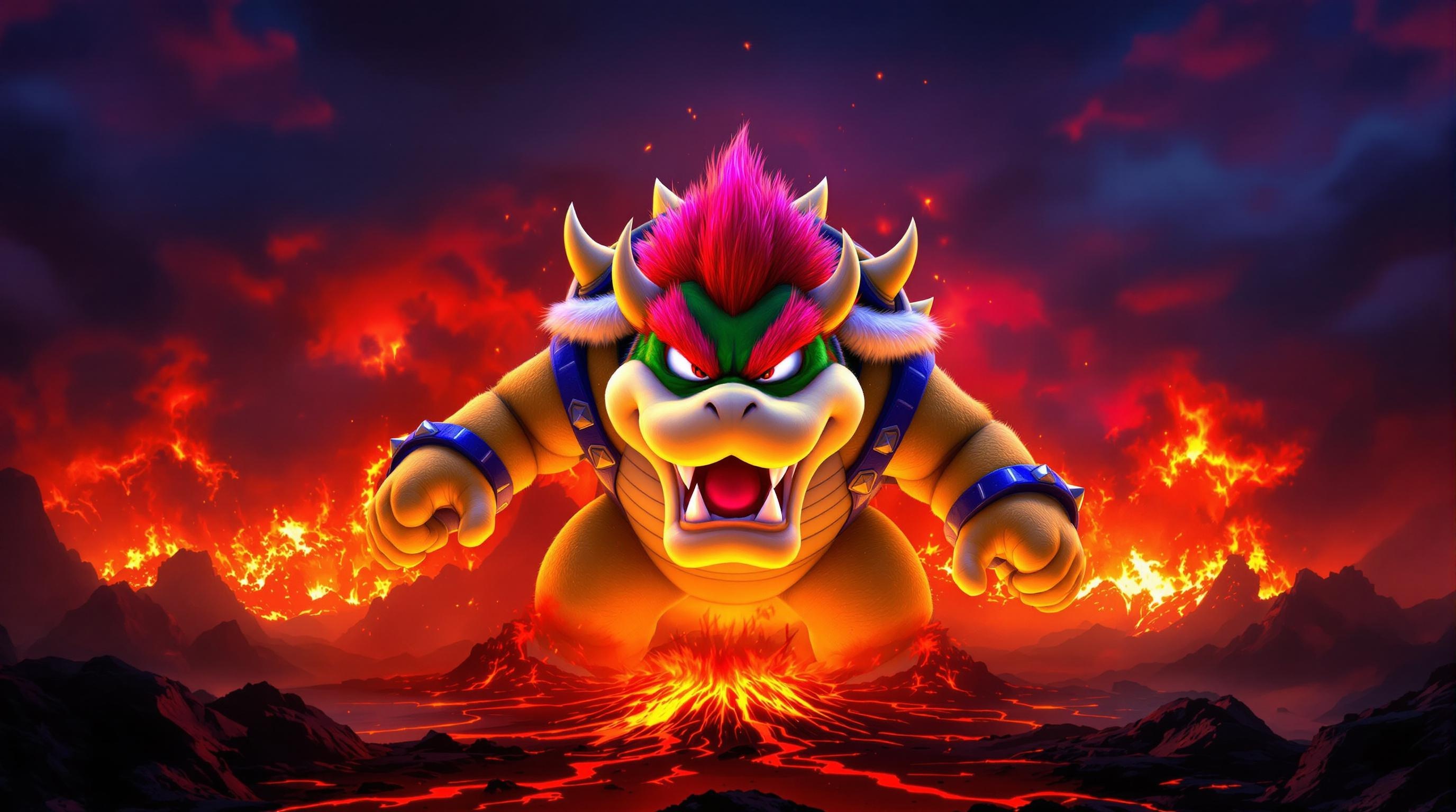 Fiery Bowser Roar Wallpaper