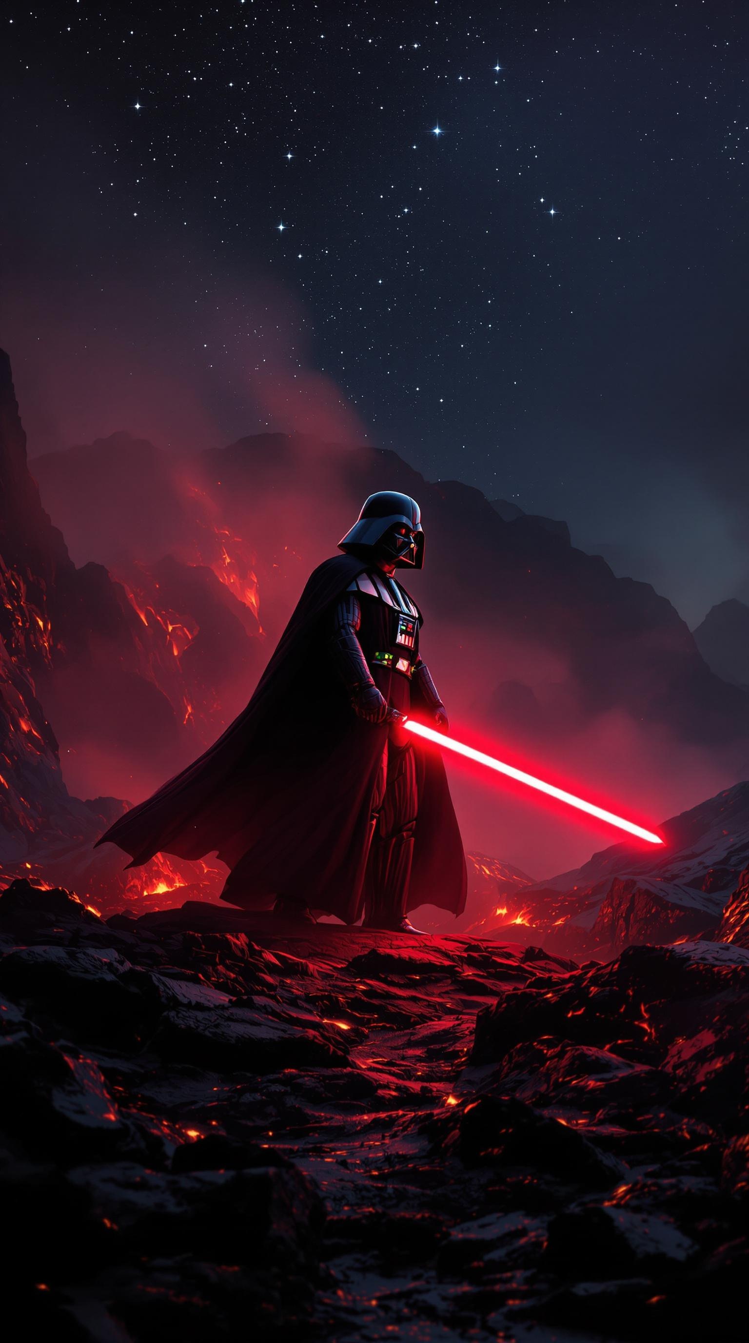 Fiery Darth Vader Wallpaper