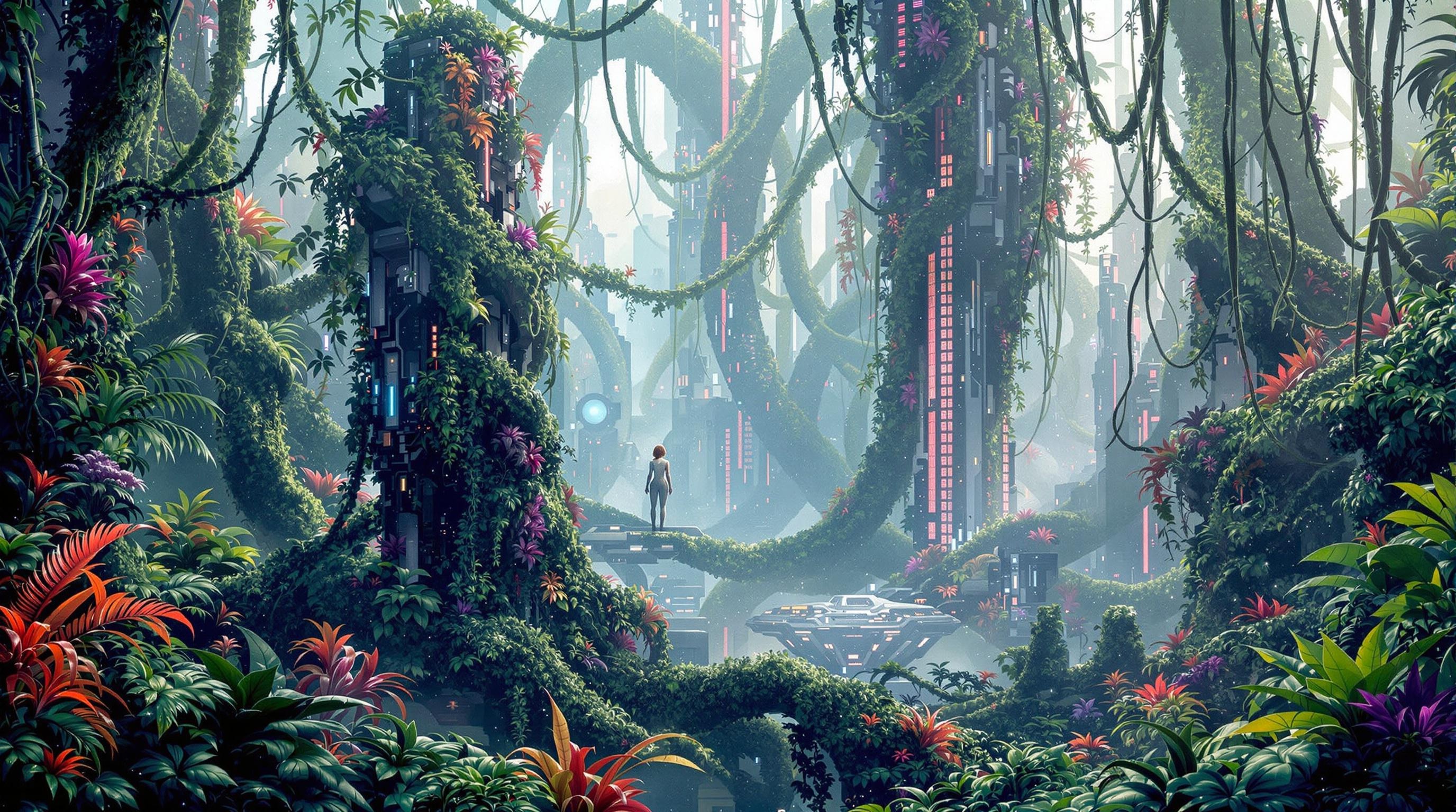 Futuristic Jungle Cityscape