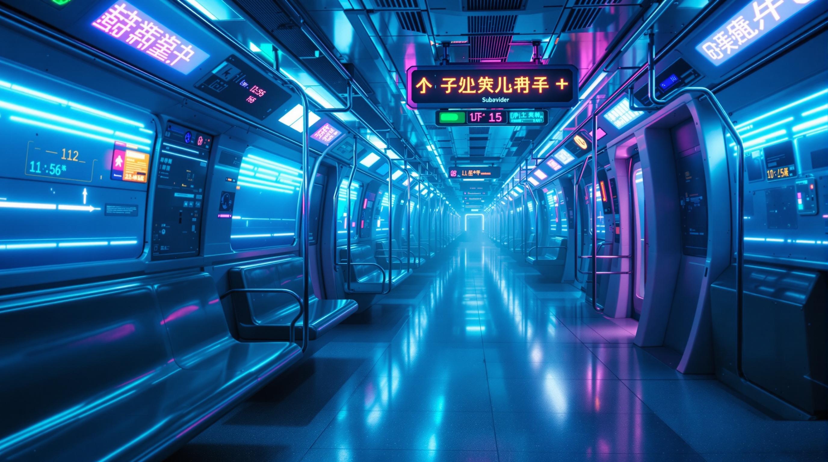 Futuristic Neon Subway