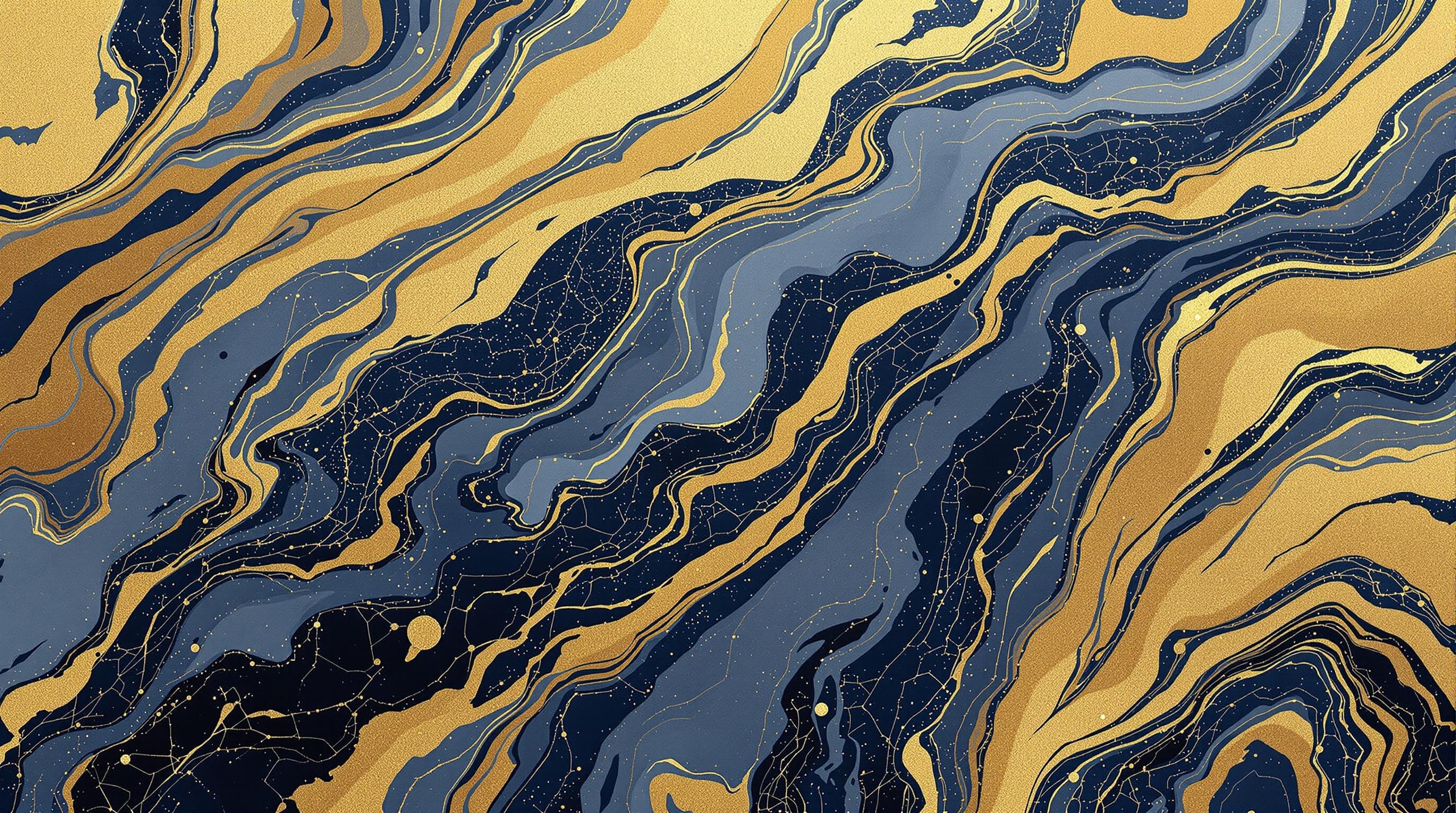 Gold-Navy Luxury Wallpaper