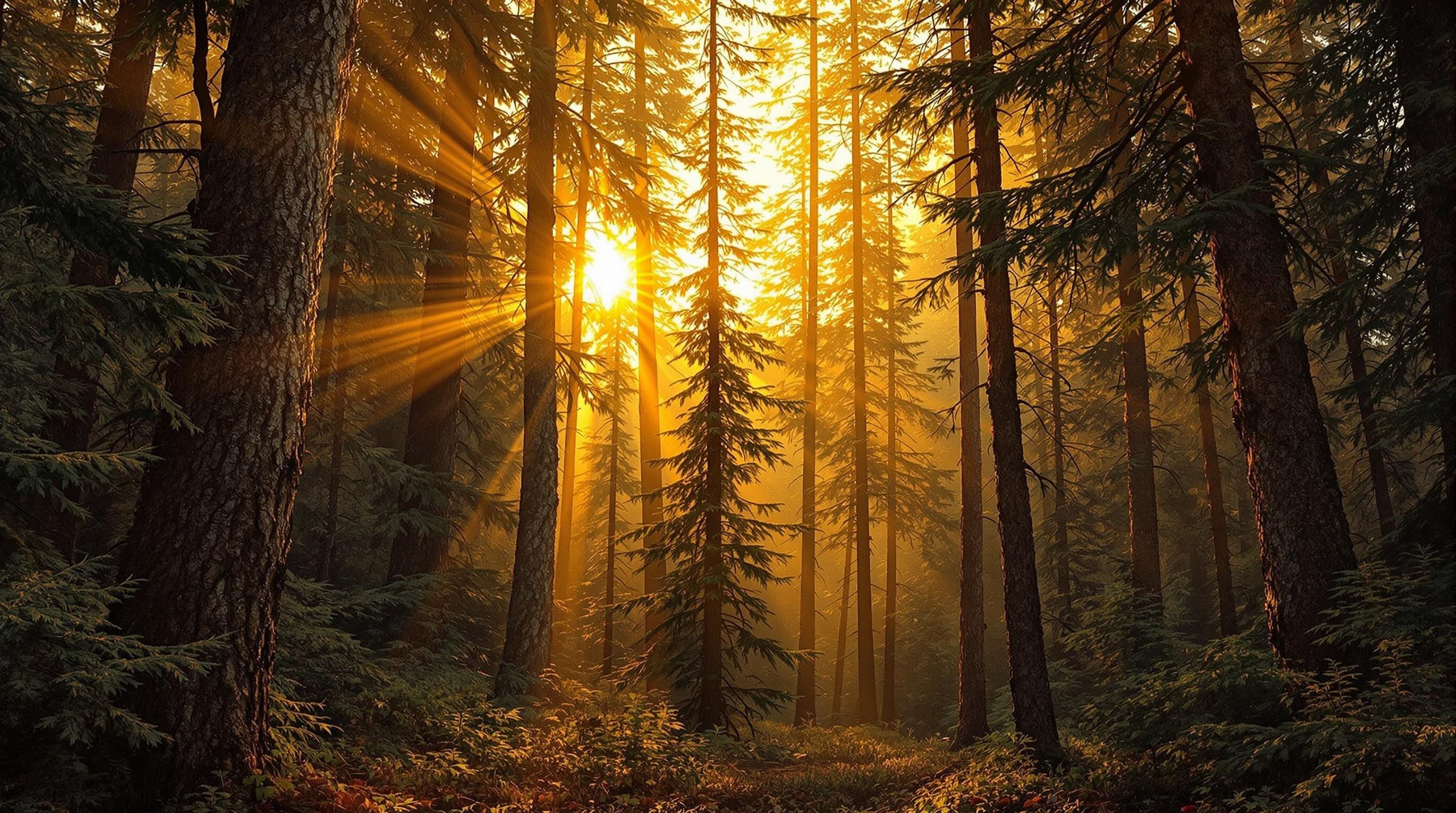 Golden Forest Sunset