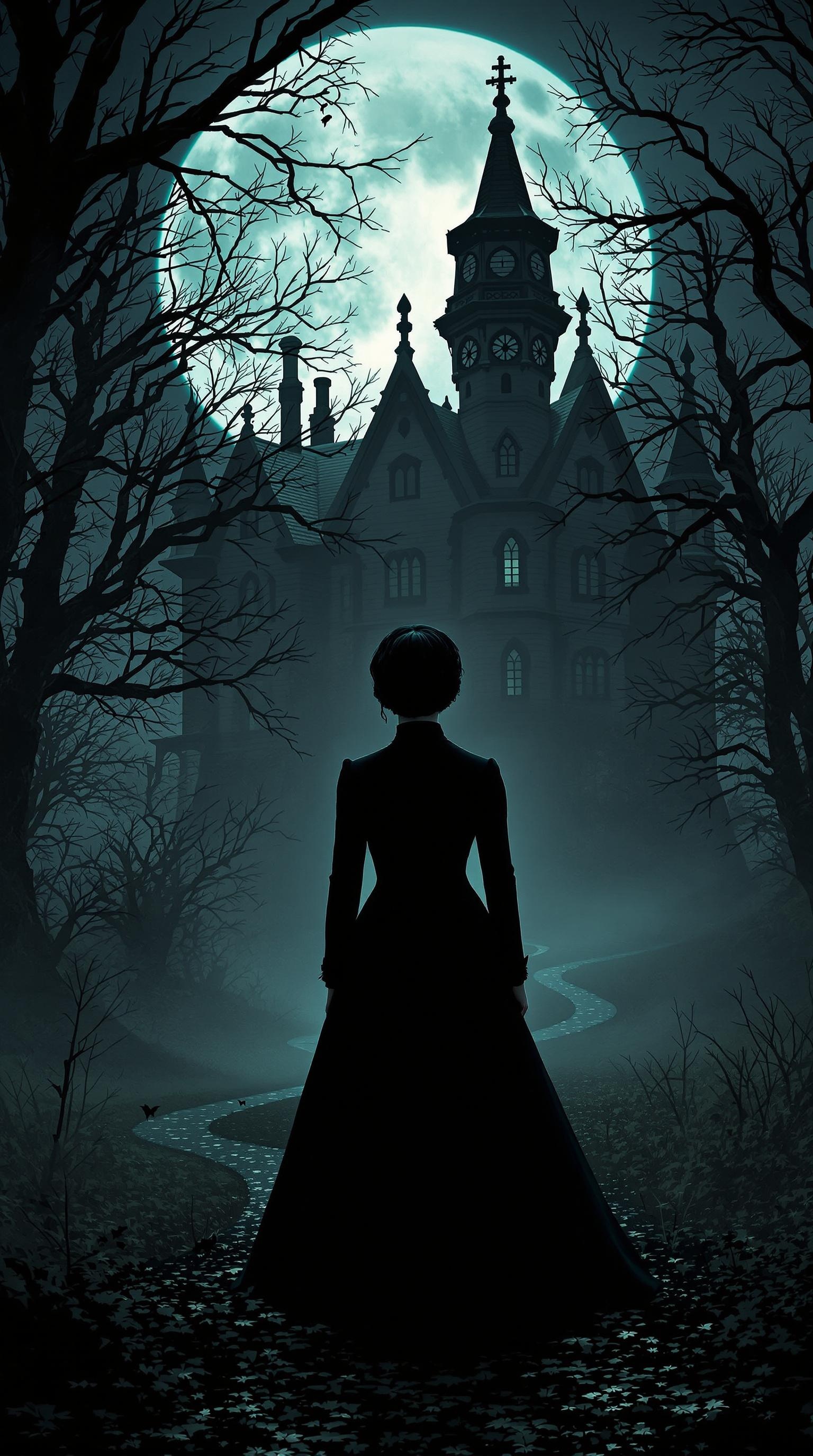 Gothic Addams Mansion Wallpaper