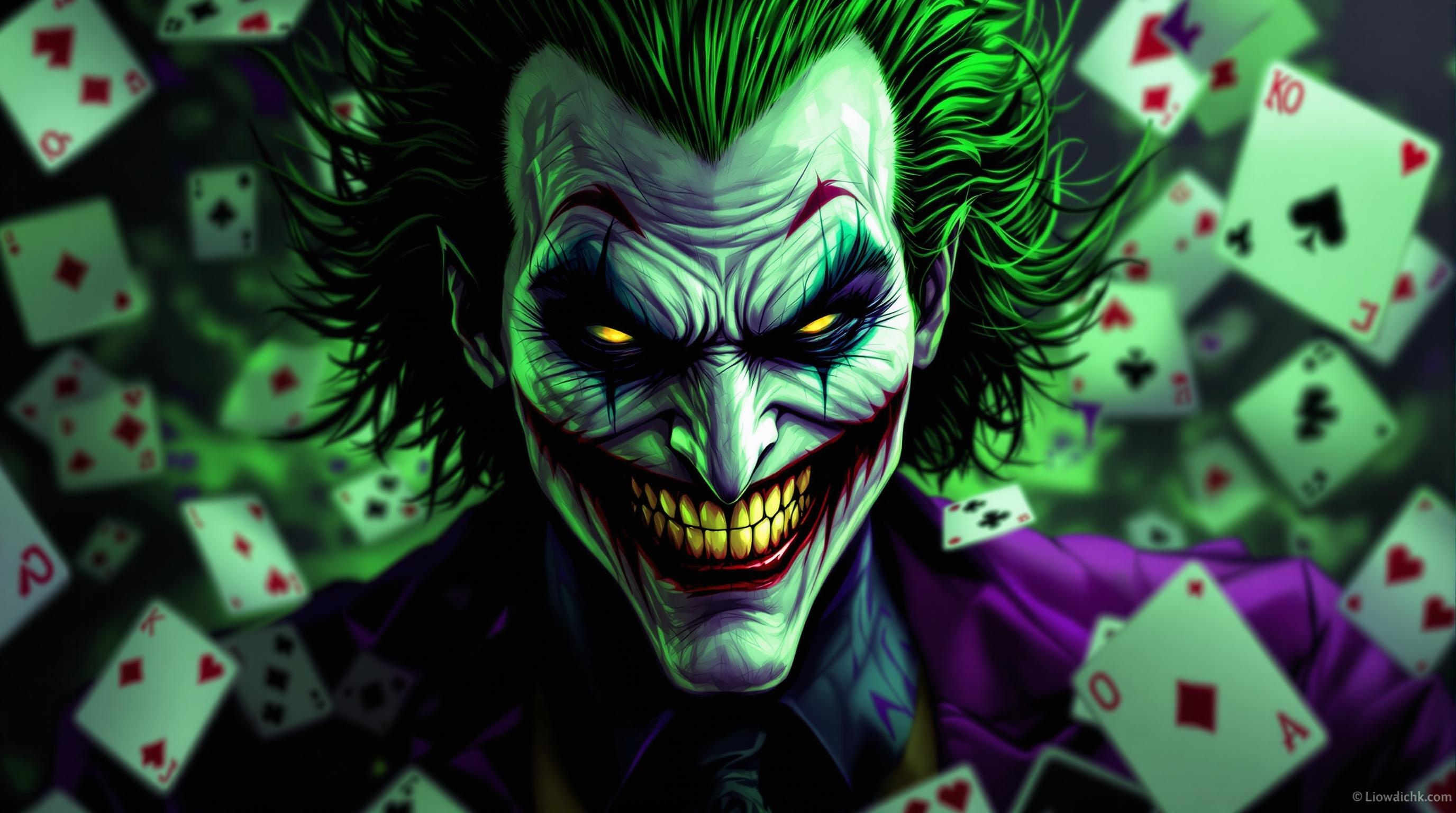 Grinning Joker Card Chaos