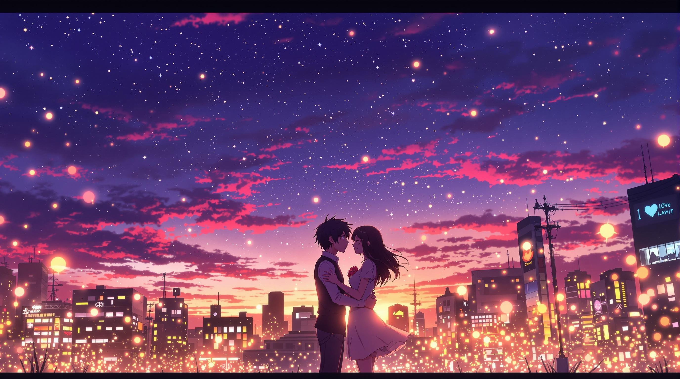 Horimiya Twilight Romance Wallpaper