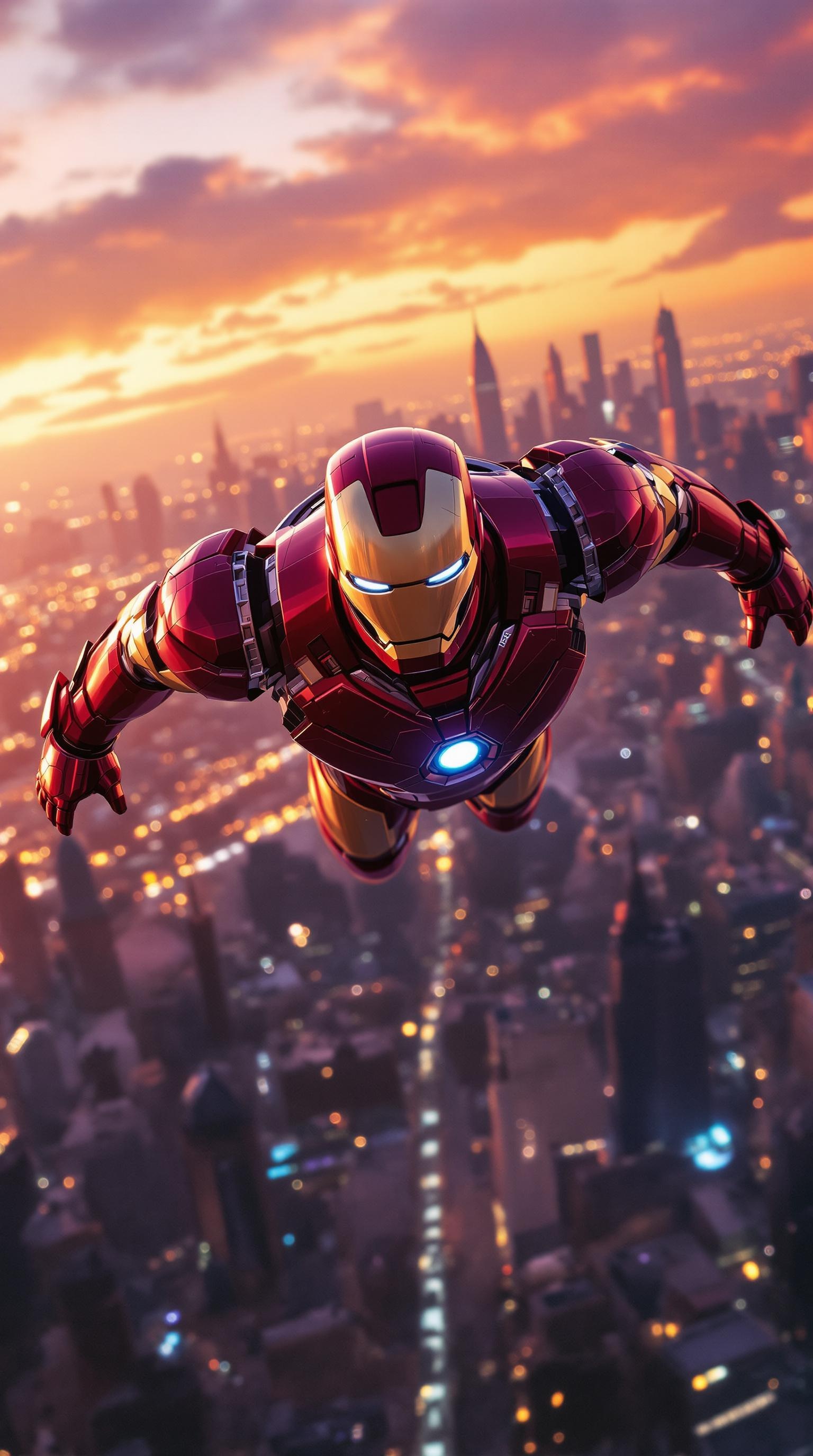 Iron Man Flight at Sunset