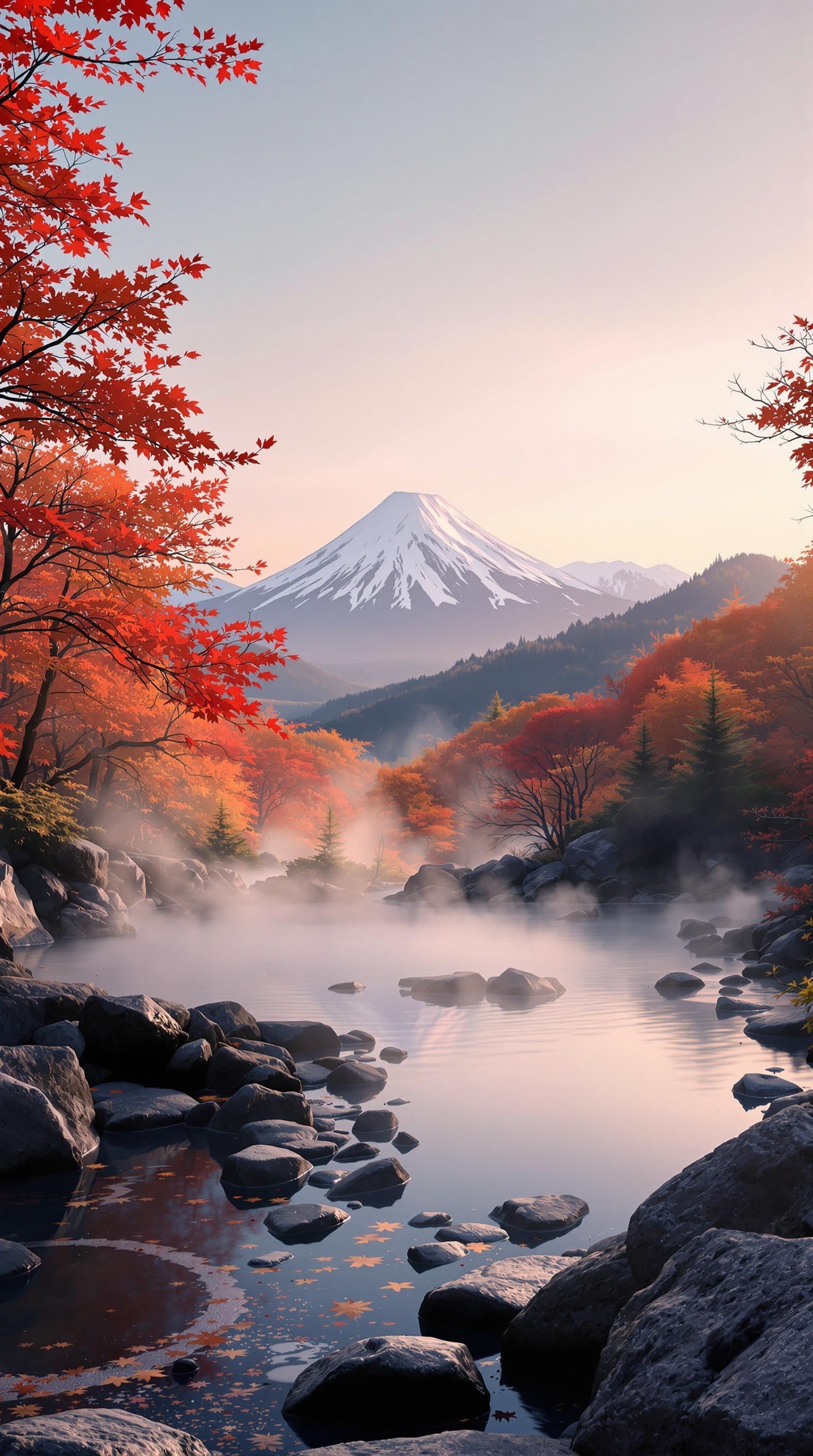 Japanese Autumn Onsen