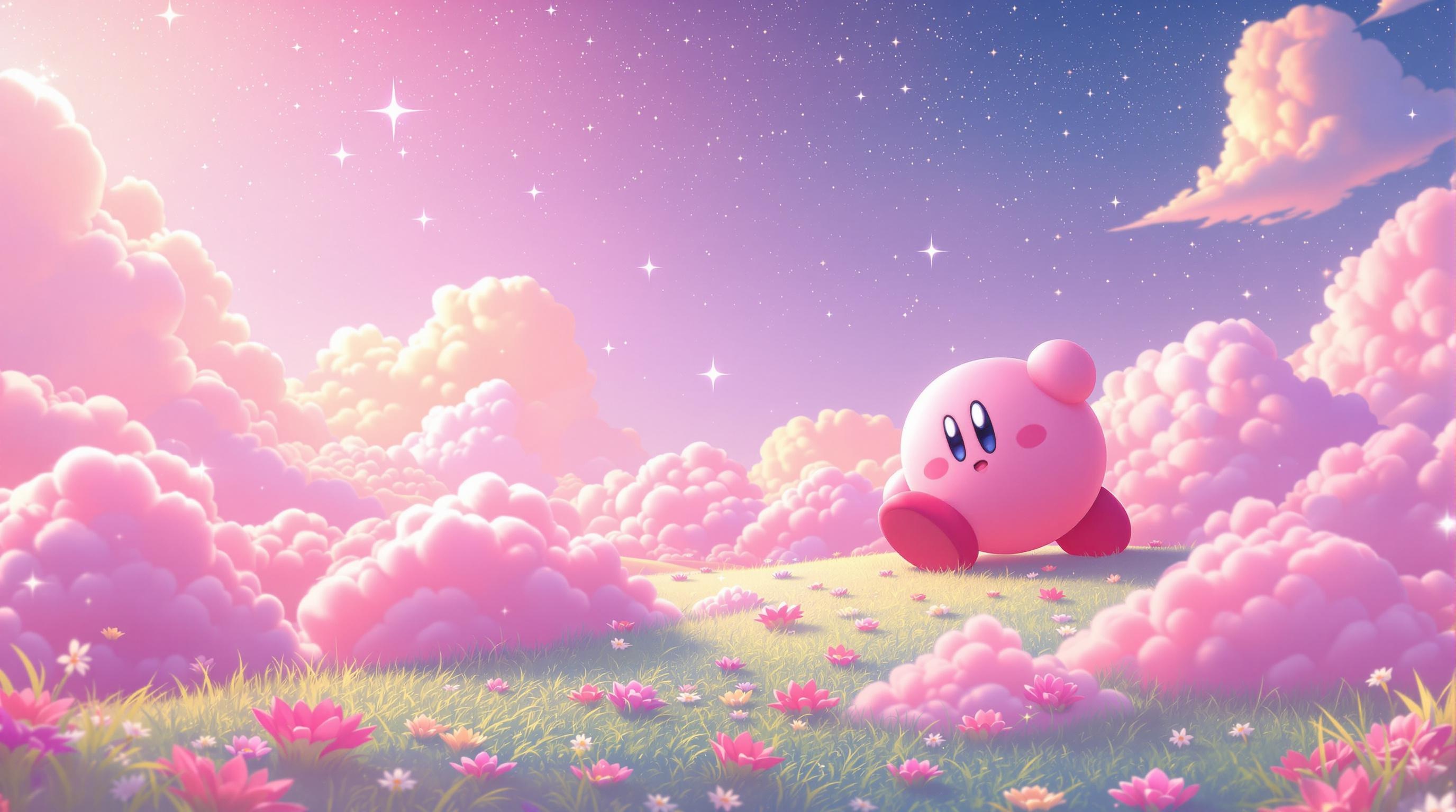 Joyful Kirby Popstar Wallpaper