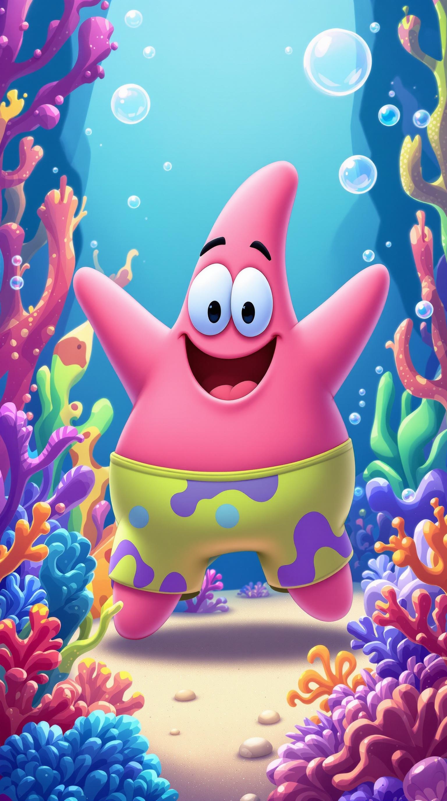 Joyful Patrick Star Undersea