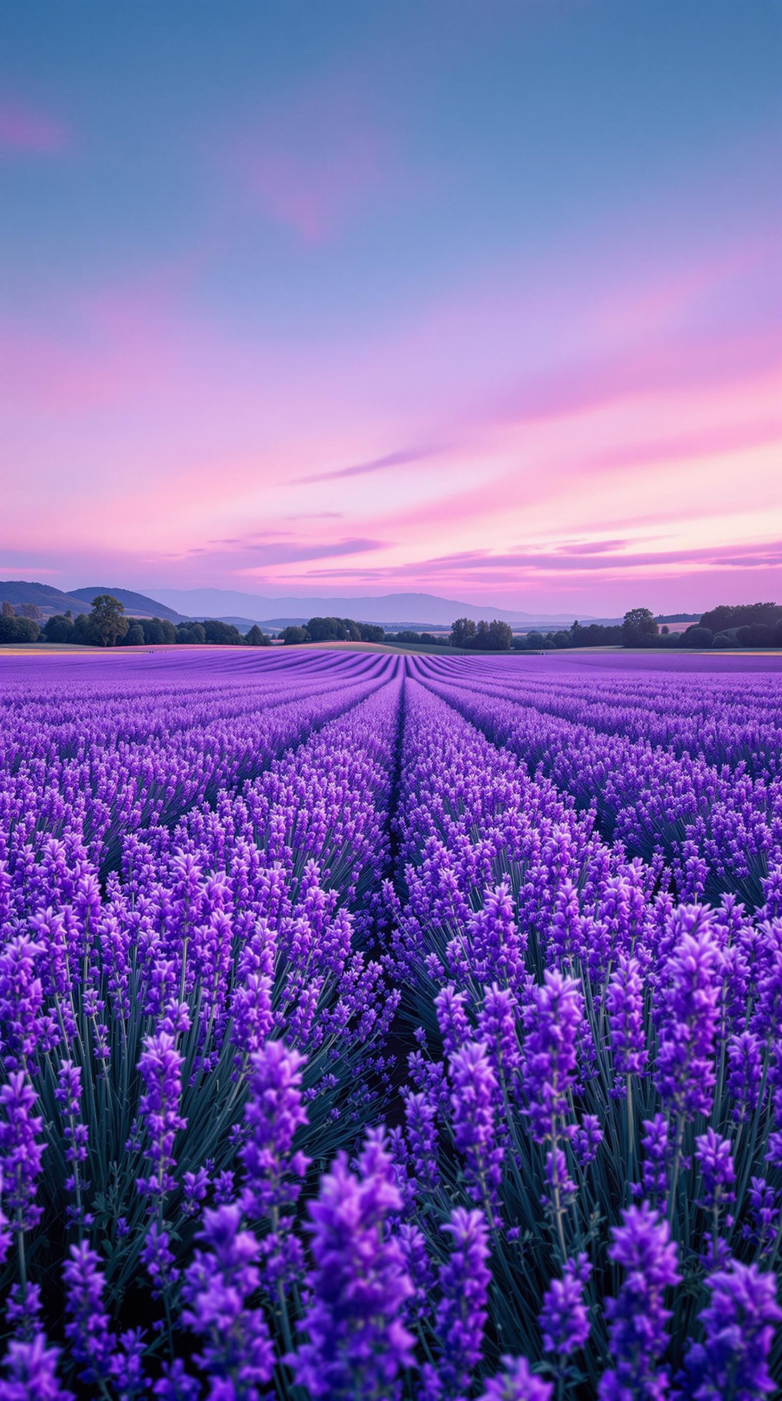 Lavender Field at Dusk