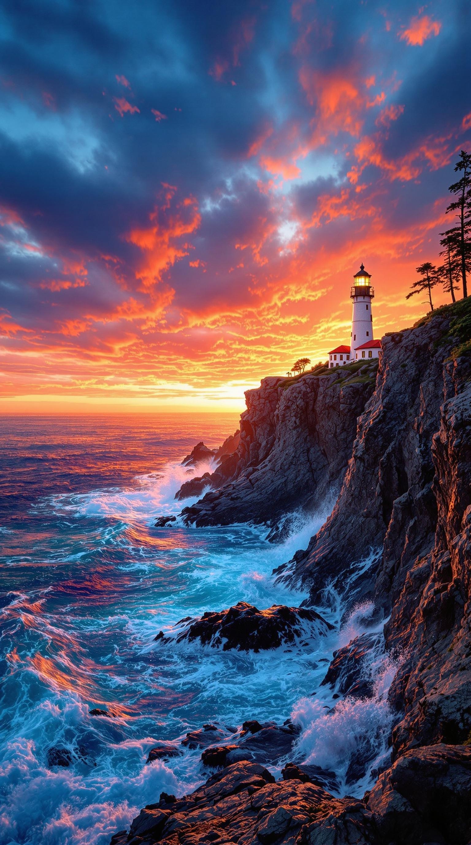 Lighthouse Sunset Glory