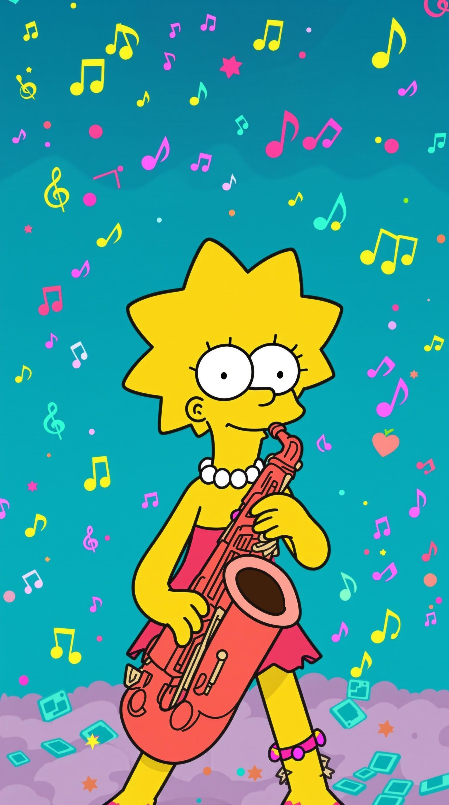 Lisa Simpson Sax Wallpaper