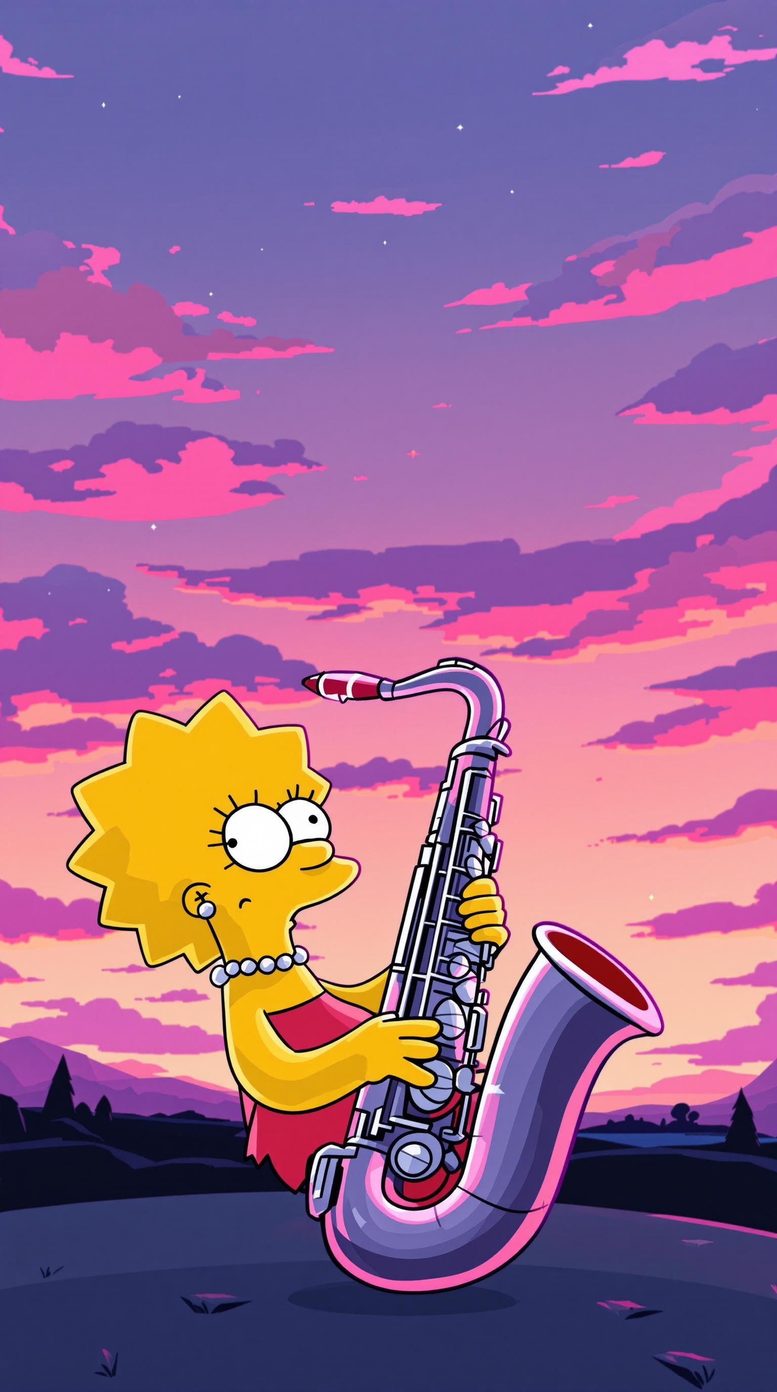 Lisa Simpson Saxophone Art