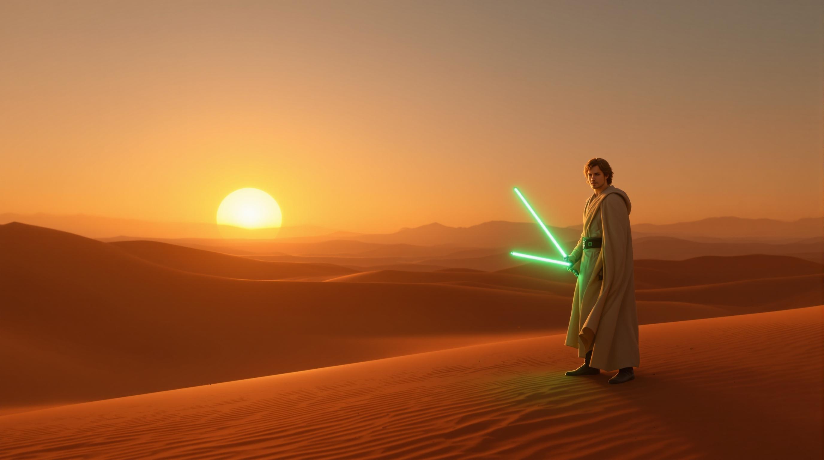 Luke Skywalker Tatooine Sunset