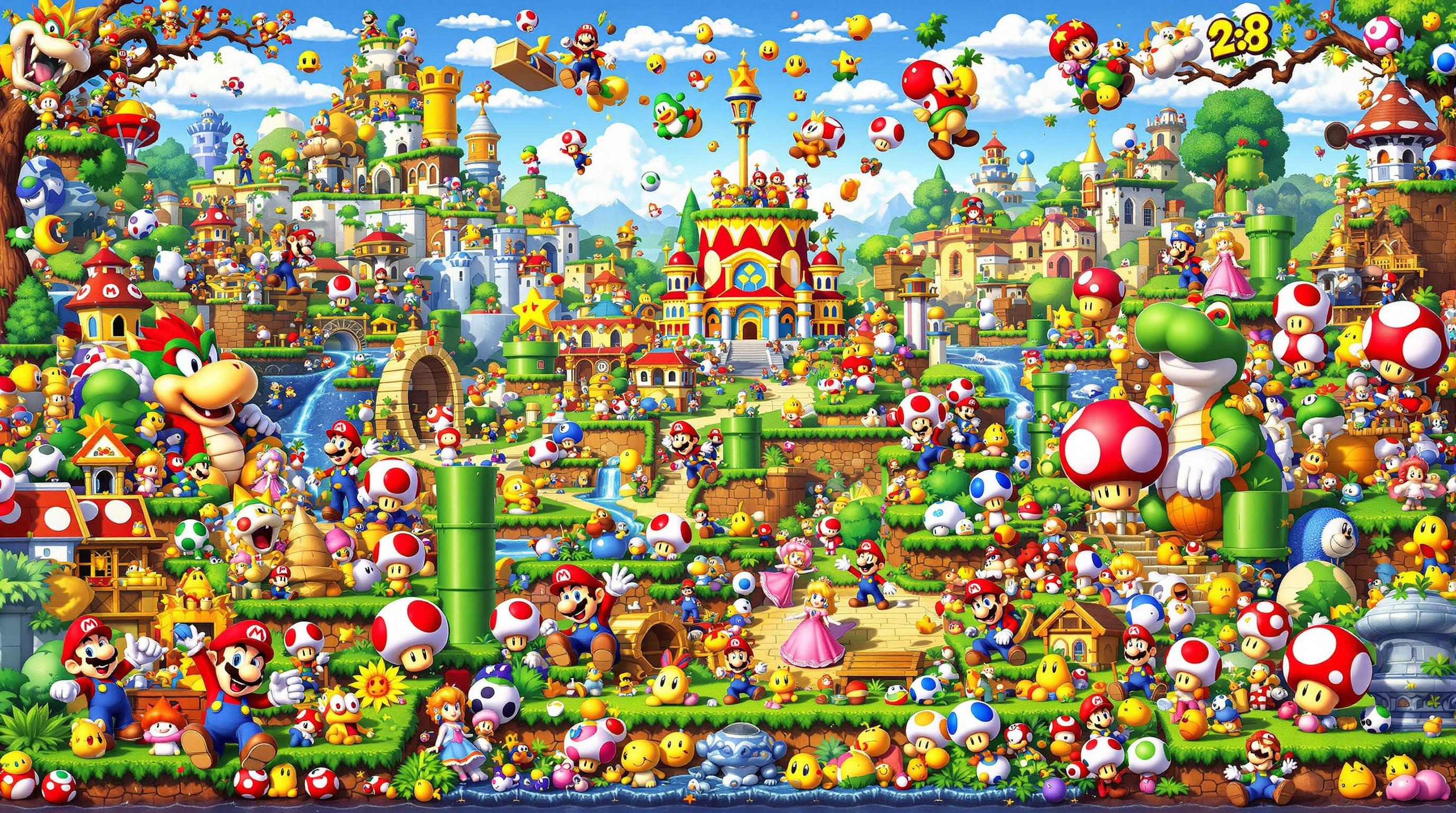 Mario Universe Vibrant Wallpaper