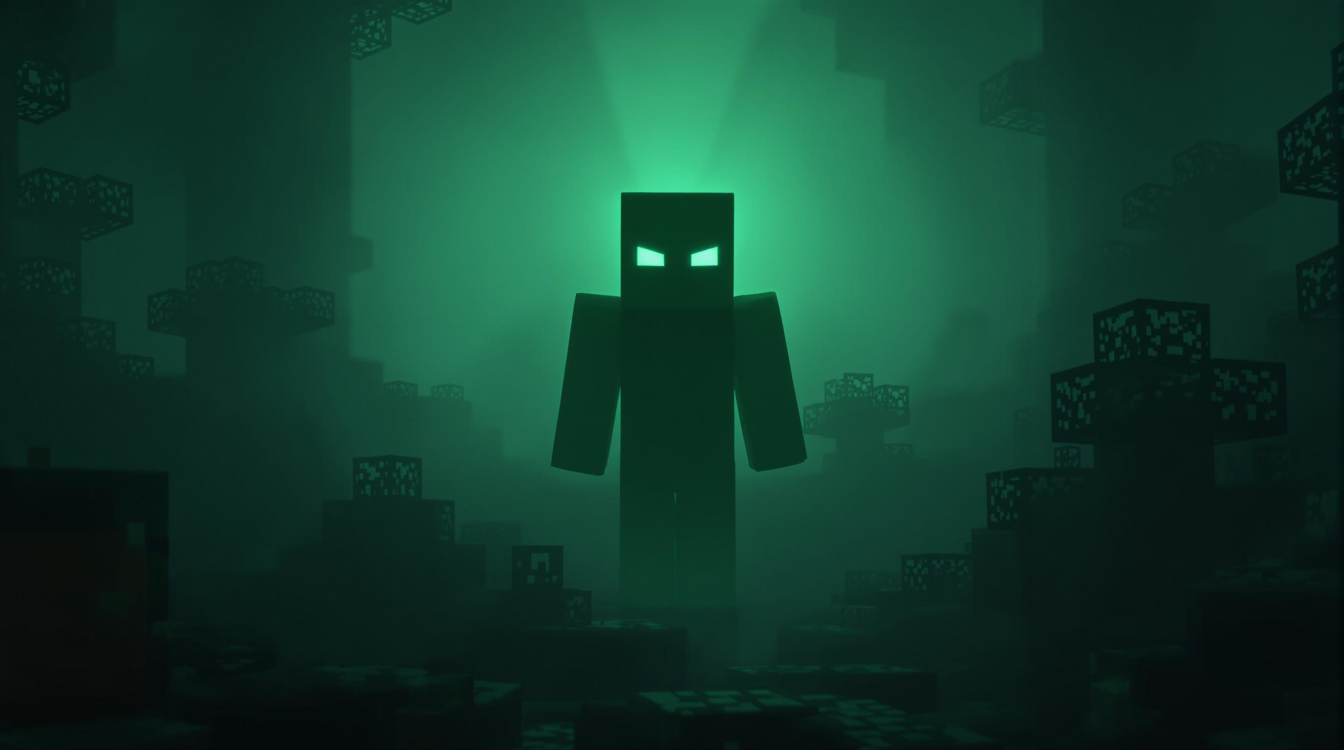 Misty Minecraft Night Scene