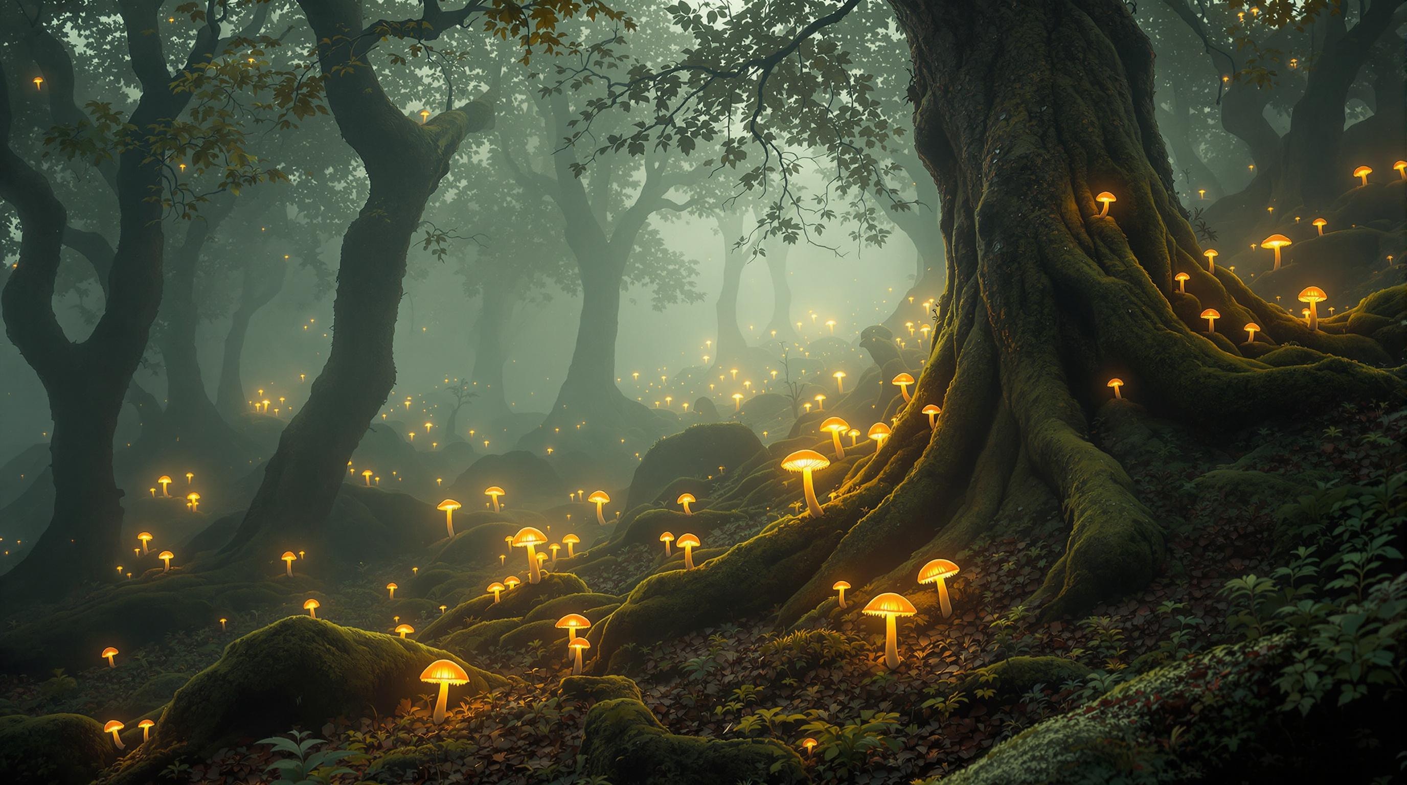 Mystic Foggy Forest