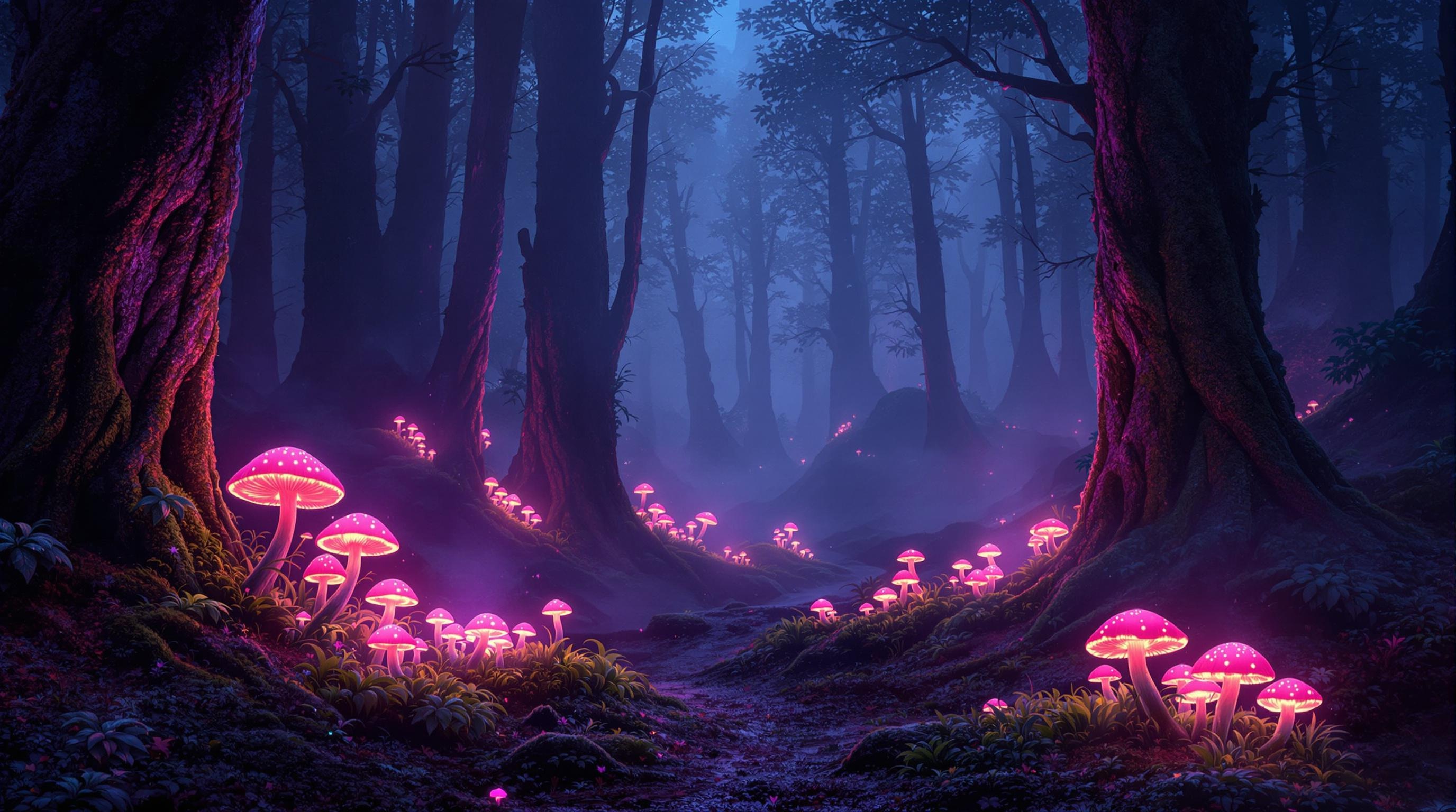 Mystical Foggy Forest
