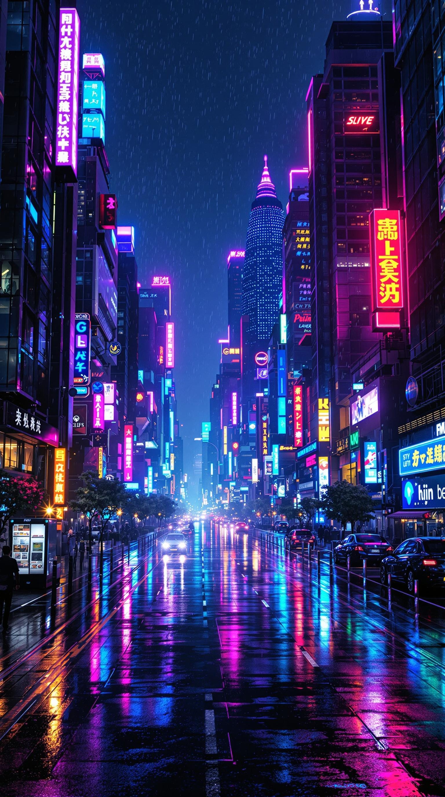 Neon Night Cityscape Wallpaper