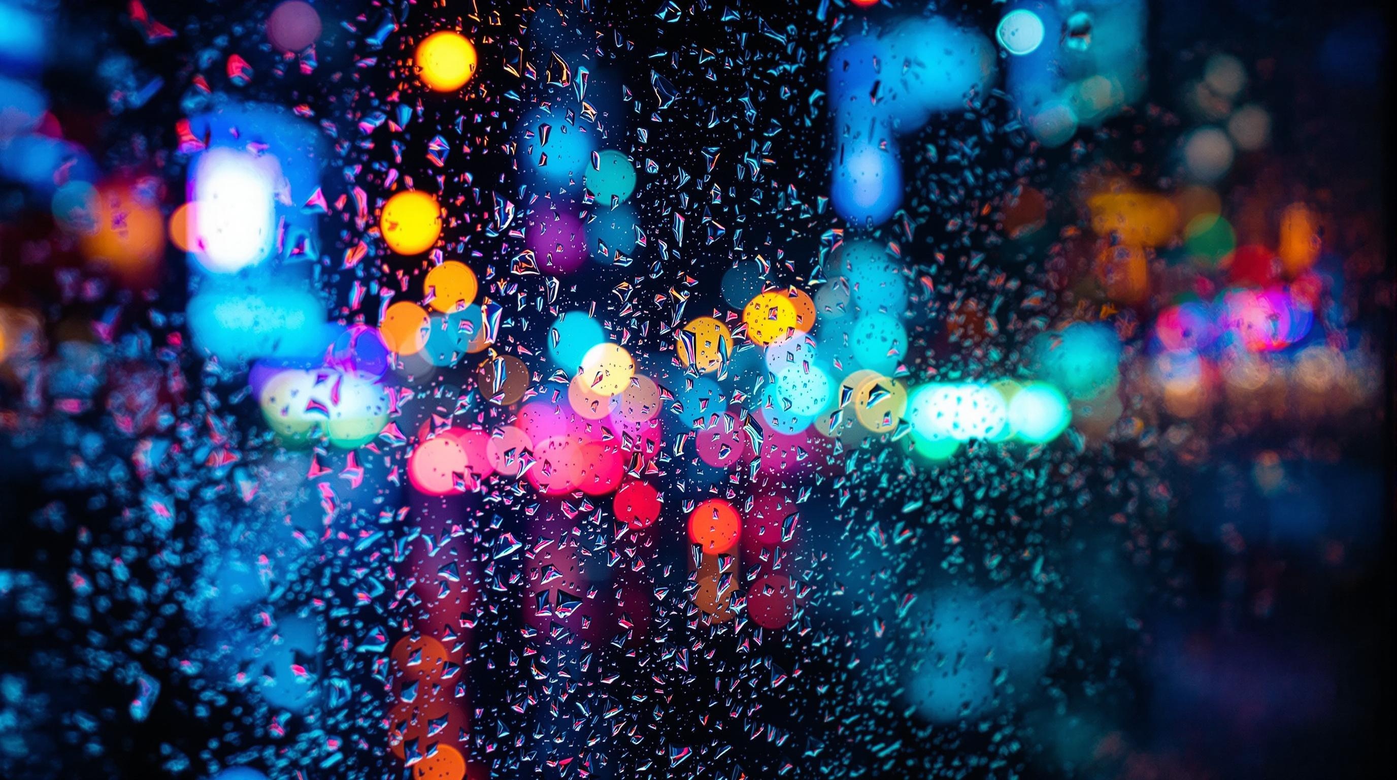 Neon Rain-Kissed Cityscape