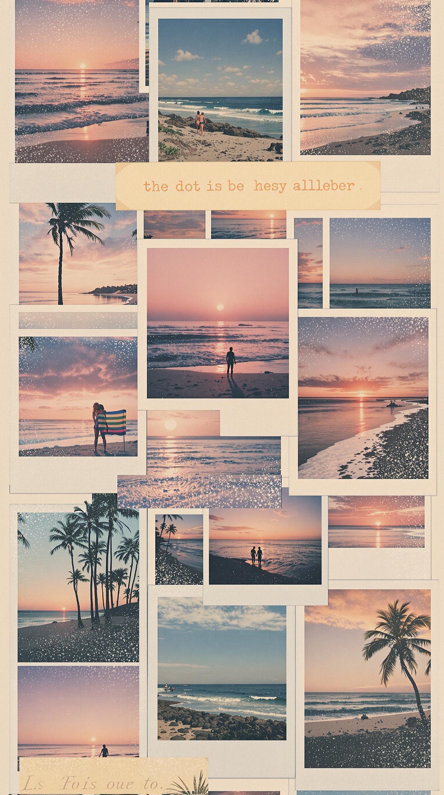 Nostalgic Beach Sunset Collage