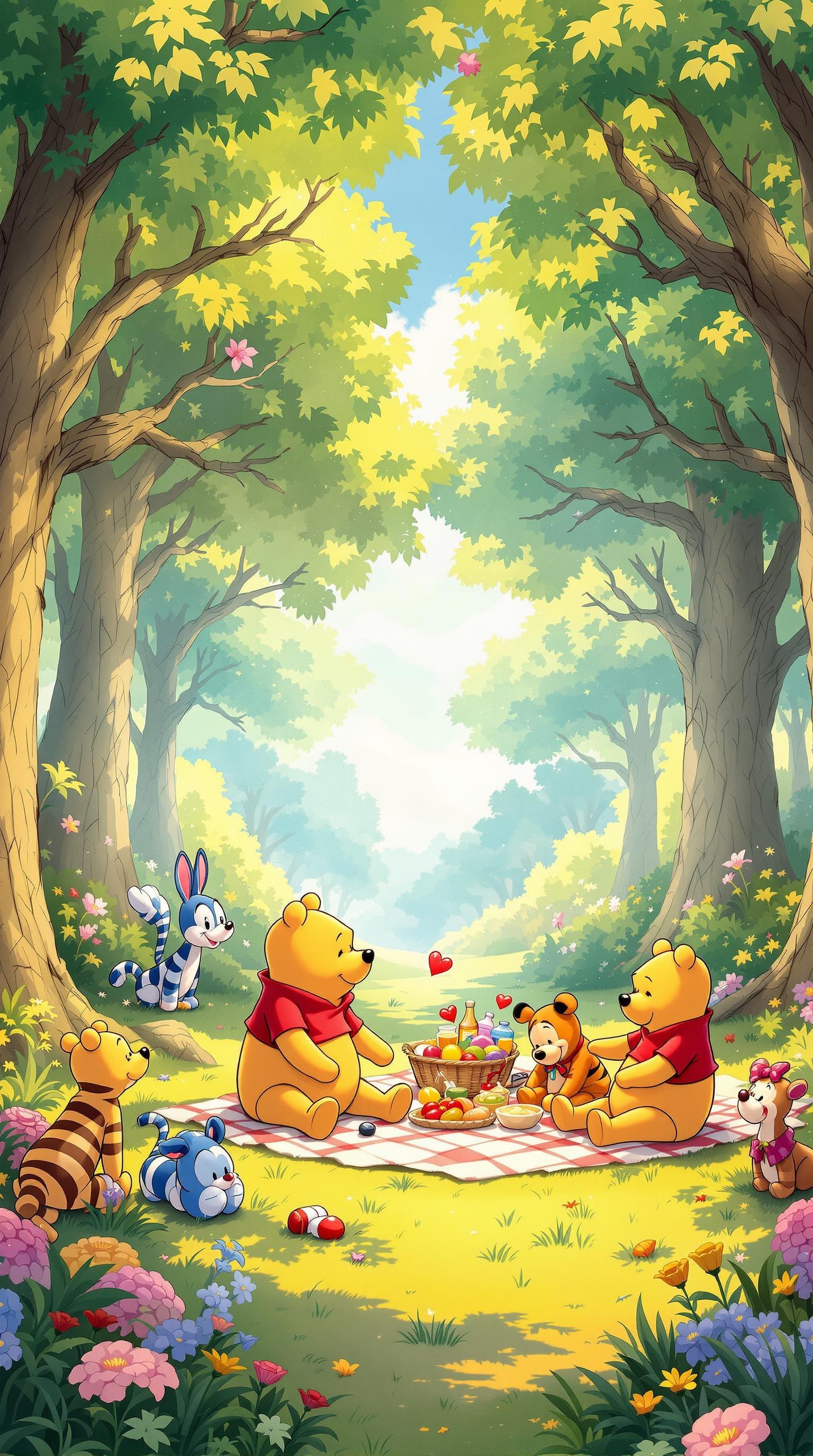 Pooh Picnic in 100 Acre Woods