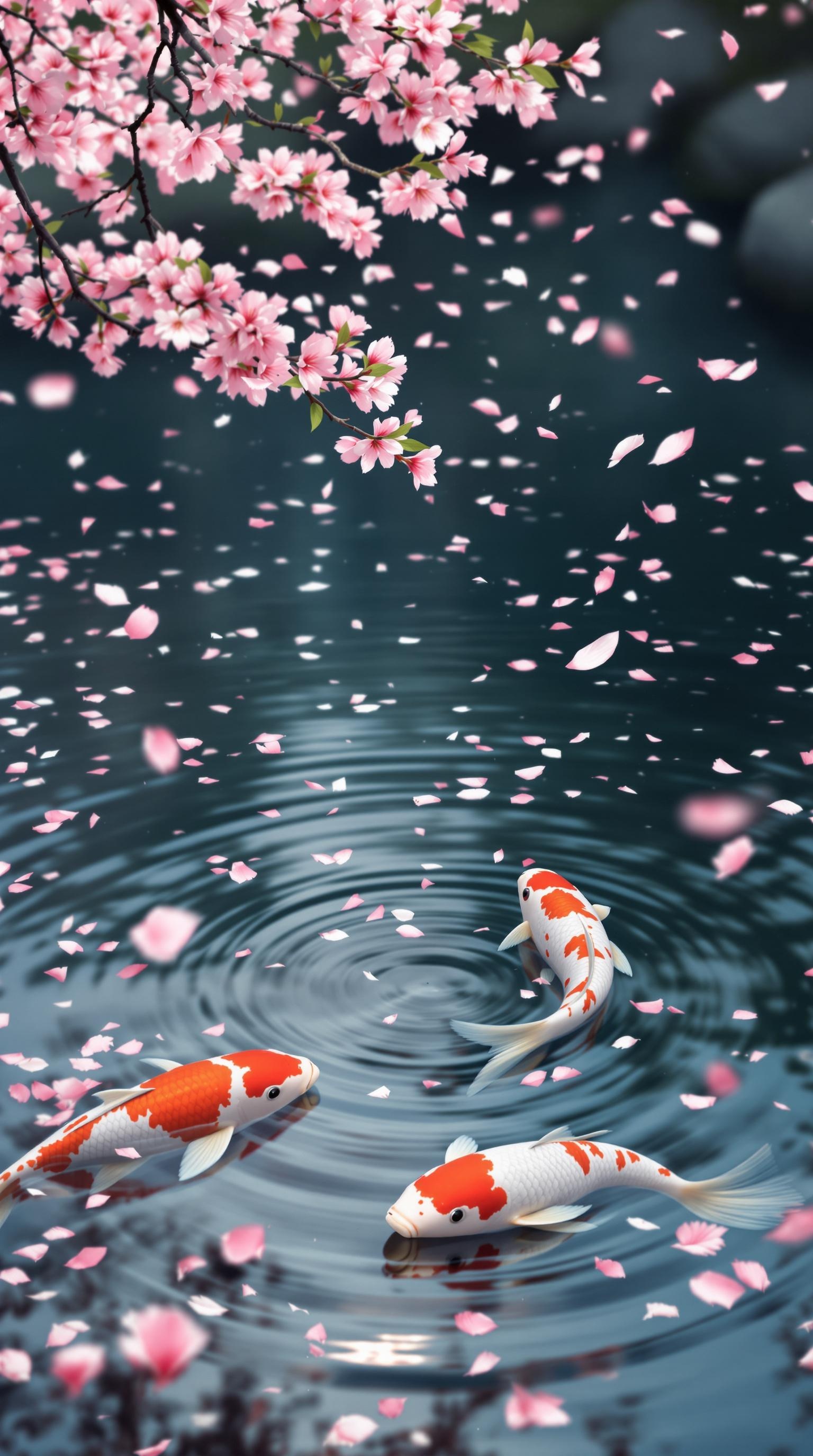 Serene Koi Pond Scene