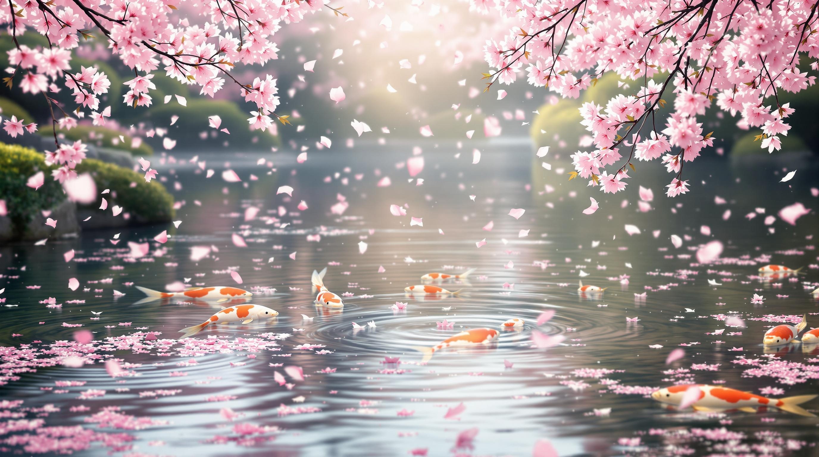 Serene Koi Pond Wallpaper