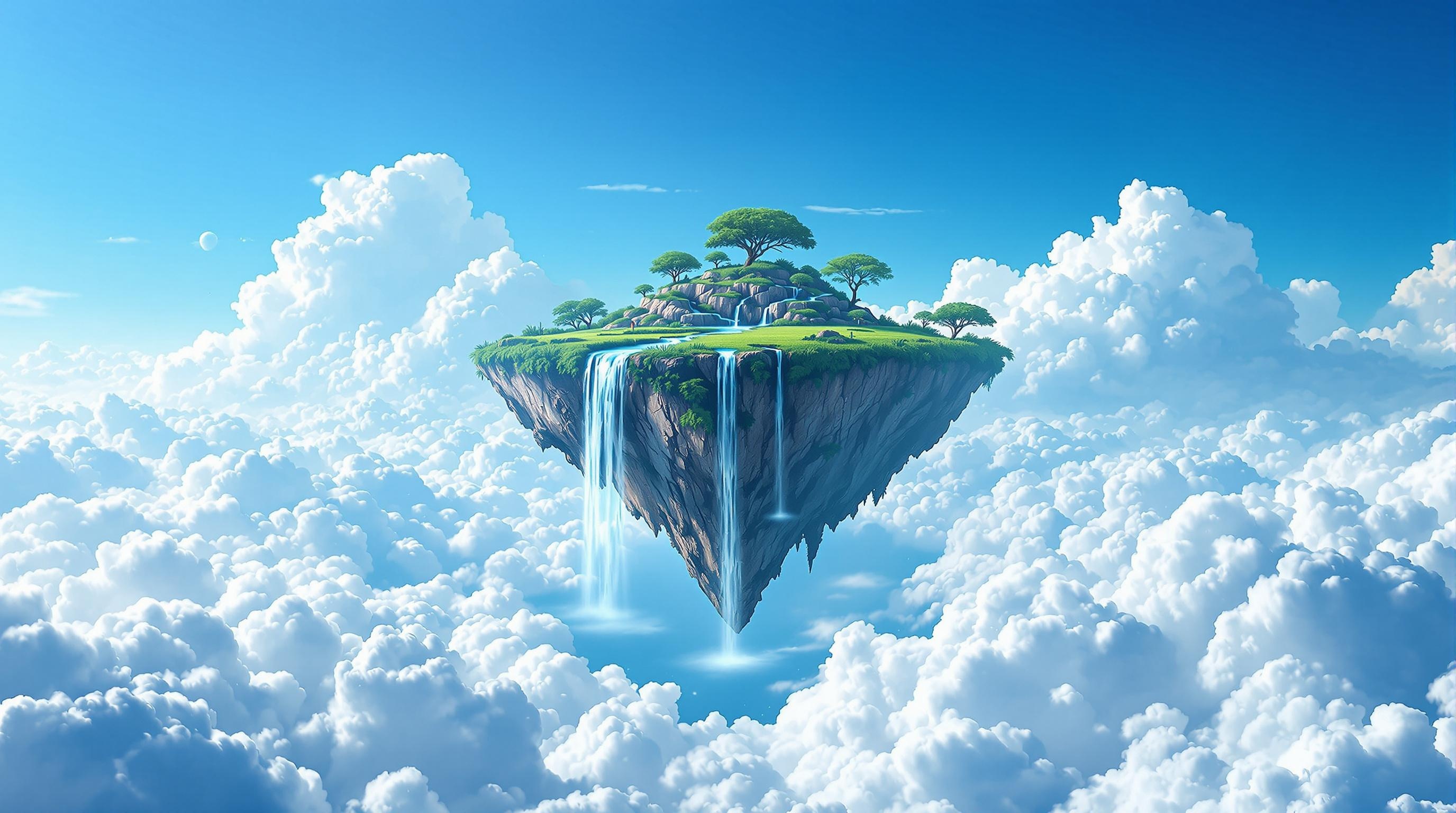 Serene Skybound Island