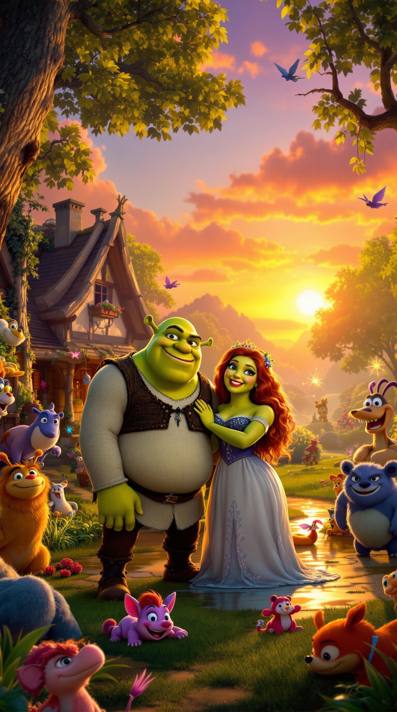 Shrek Fiona Fairytale Sunset