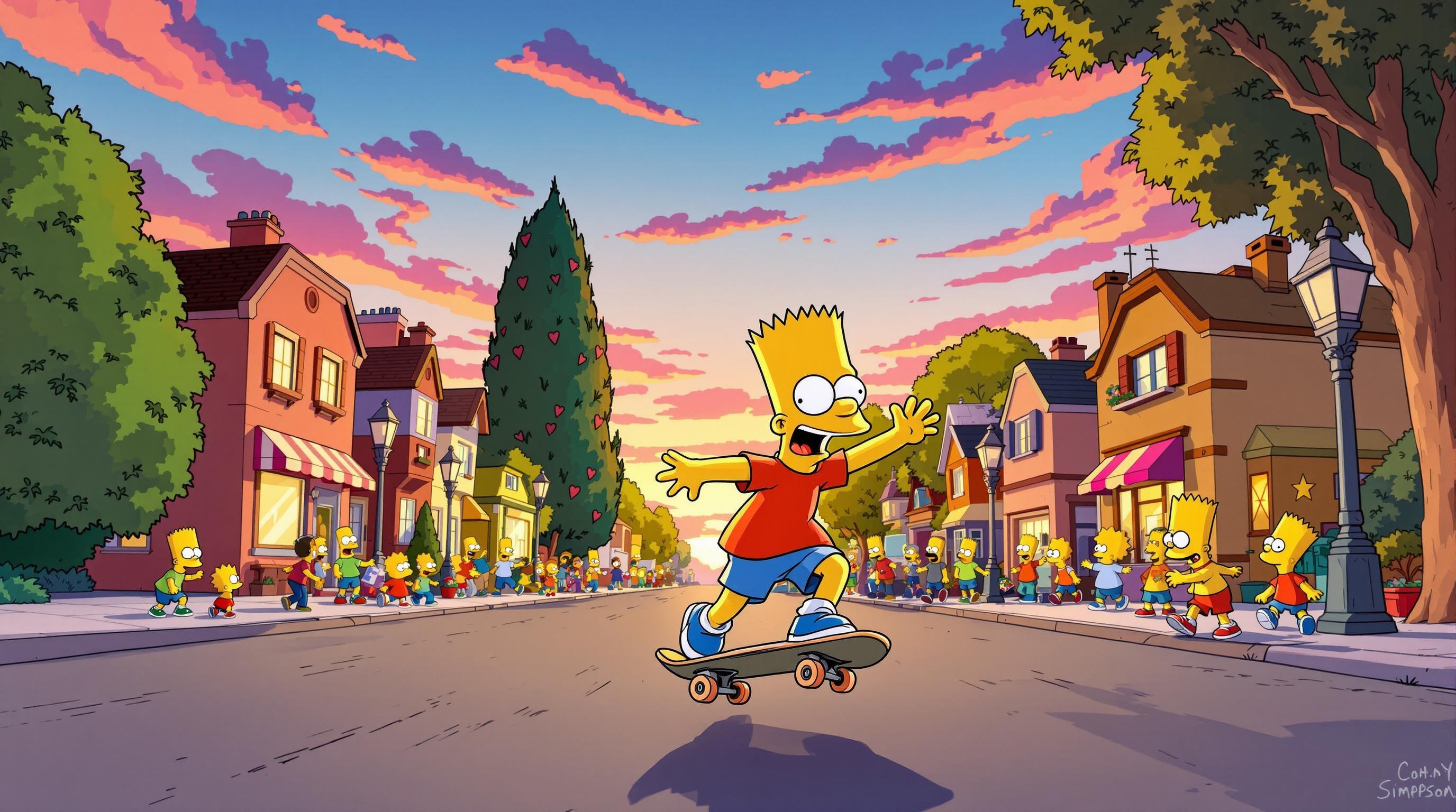 Skateboarding Bart Simpson