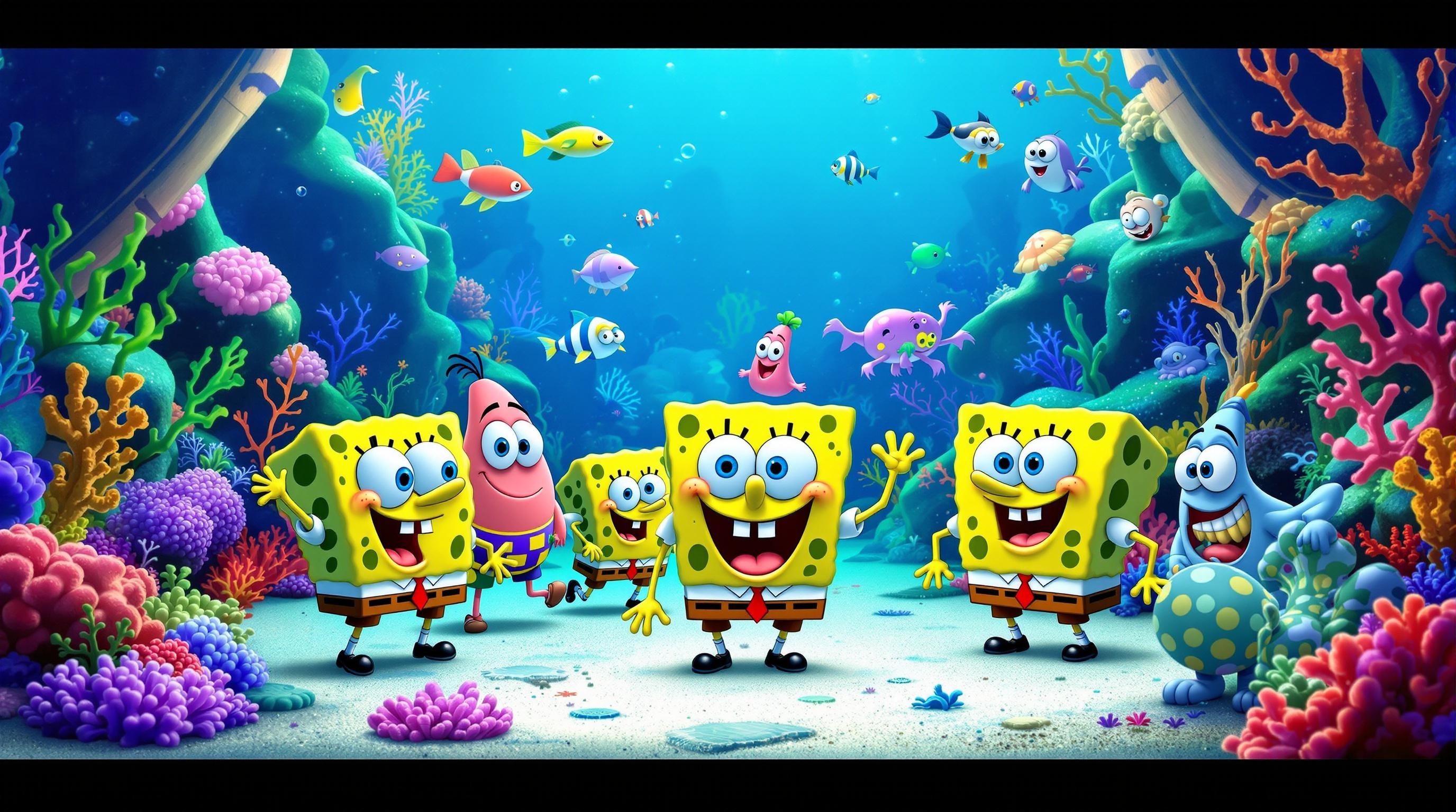 SpongeBob Underwater Scene