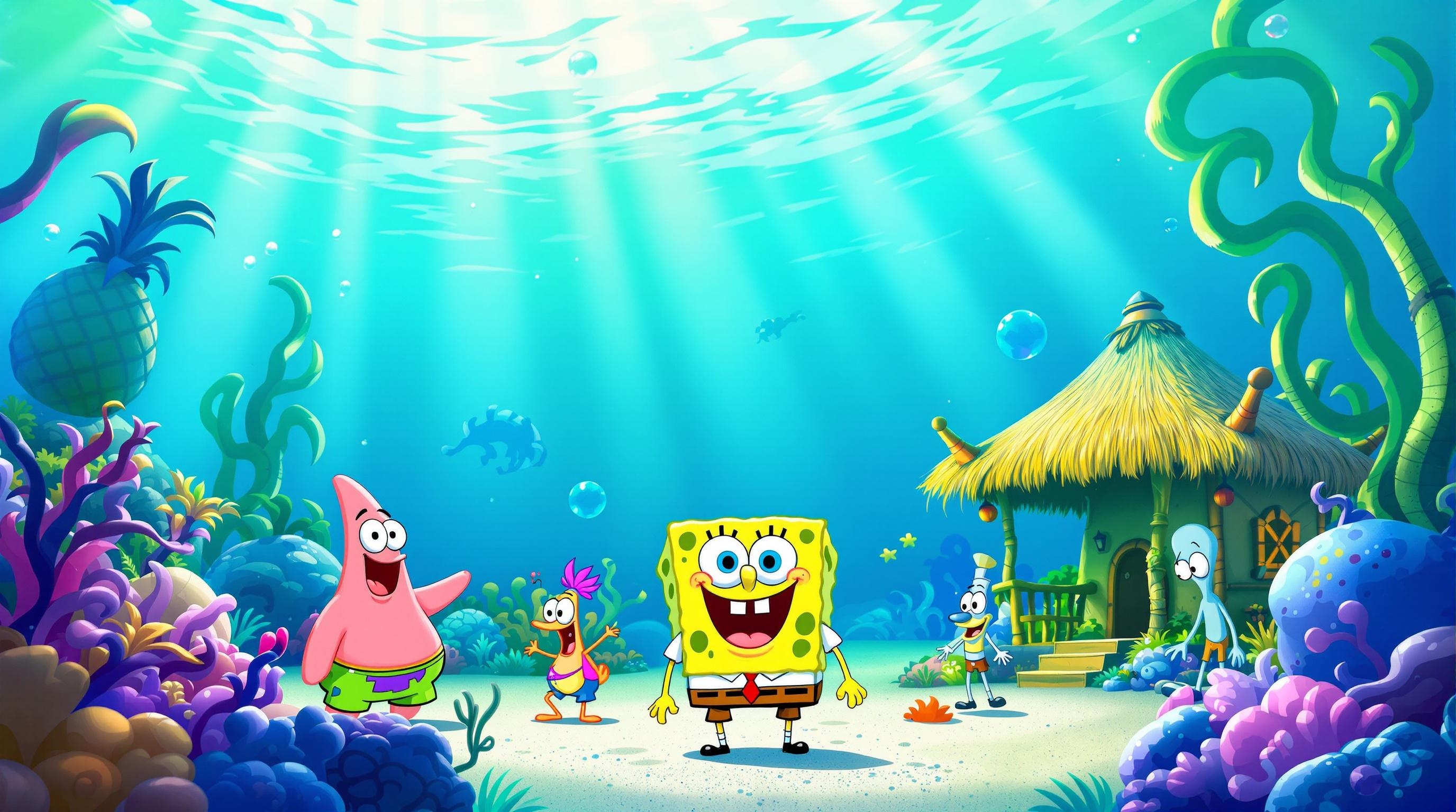 SpongeBob Underwater Scene