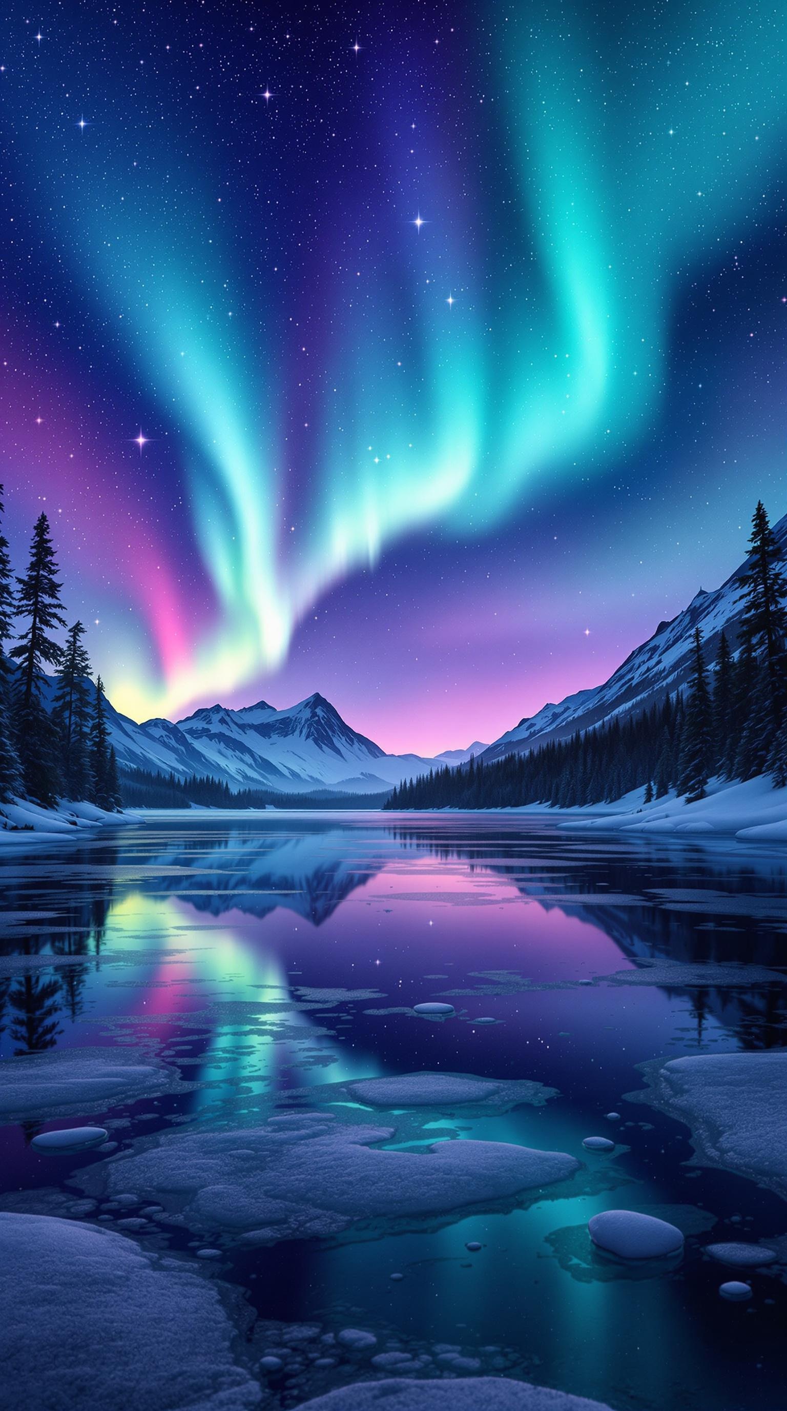 Starlit Aurora Borealis