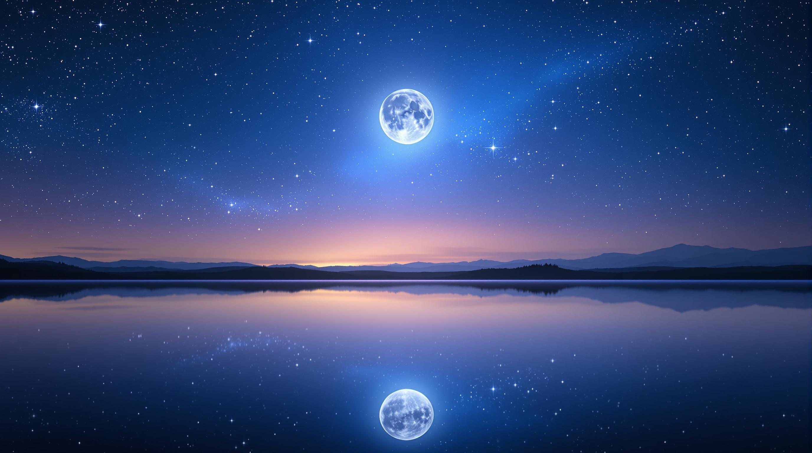 Starry Sky Lake Wallpaper