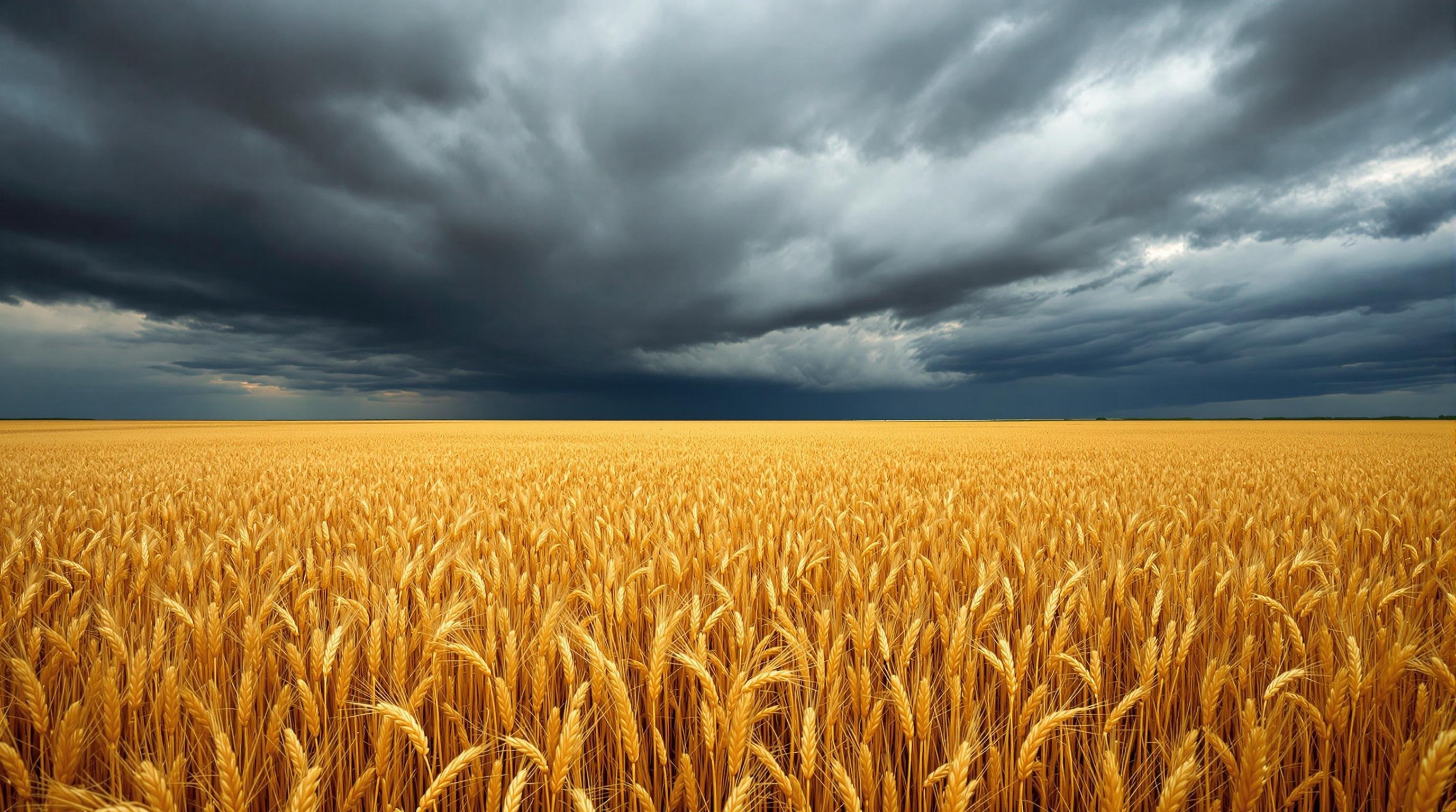 Stormy Wheat Field Wall