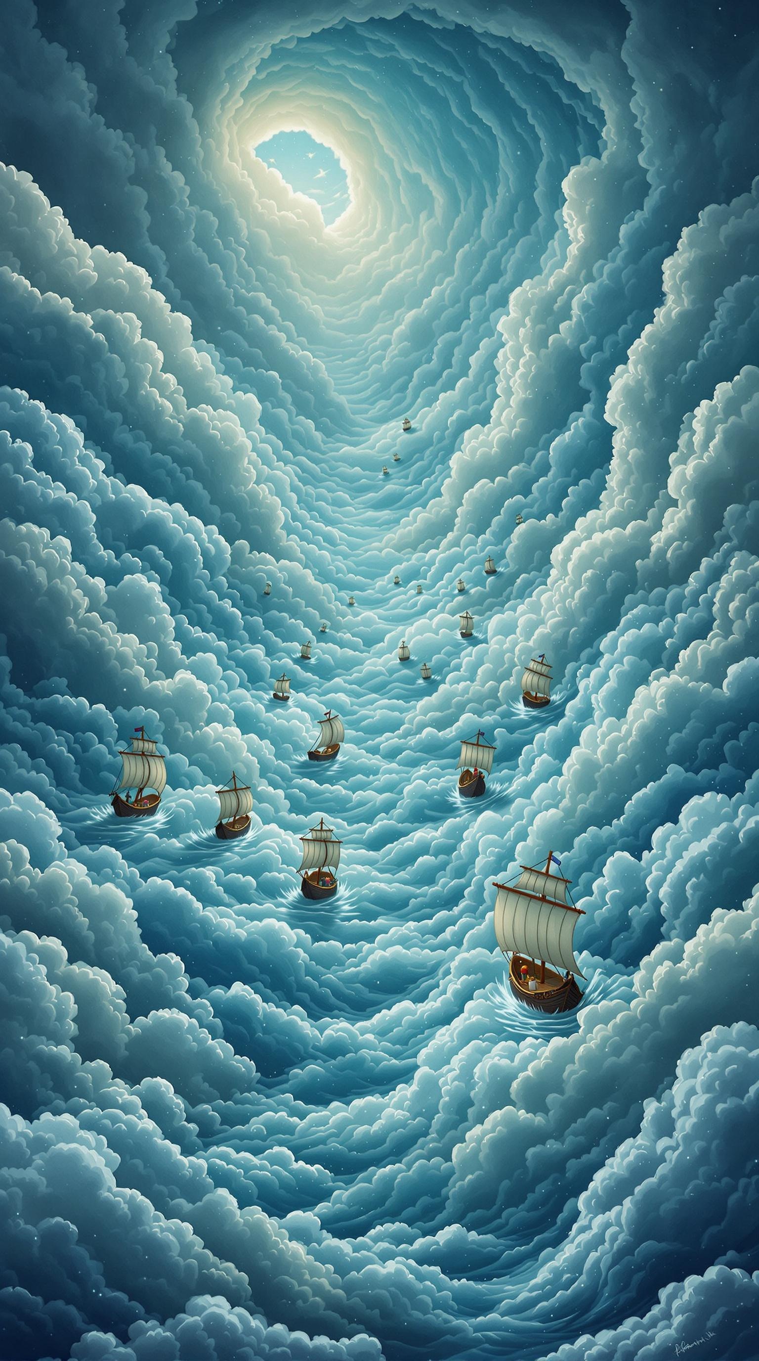 Surreal Cloudy Ocean Scape